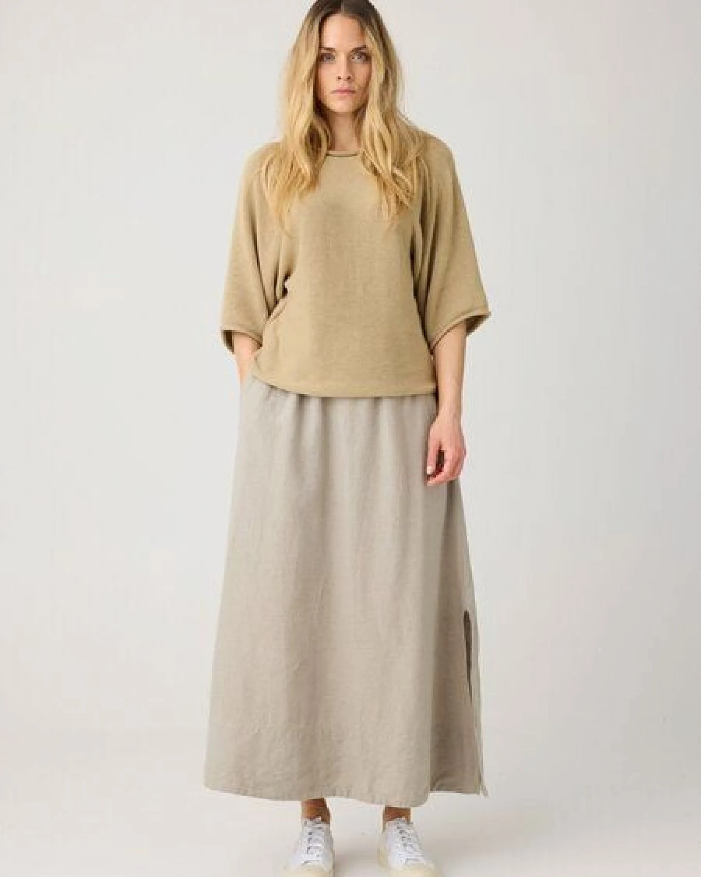 KnowledgeCotton Apparel Leichter Pullover mit Fledermausärmeln aus Bio-Baumwolle – Ansicht 4
