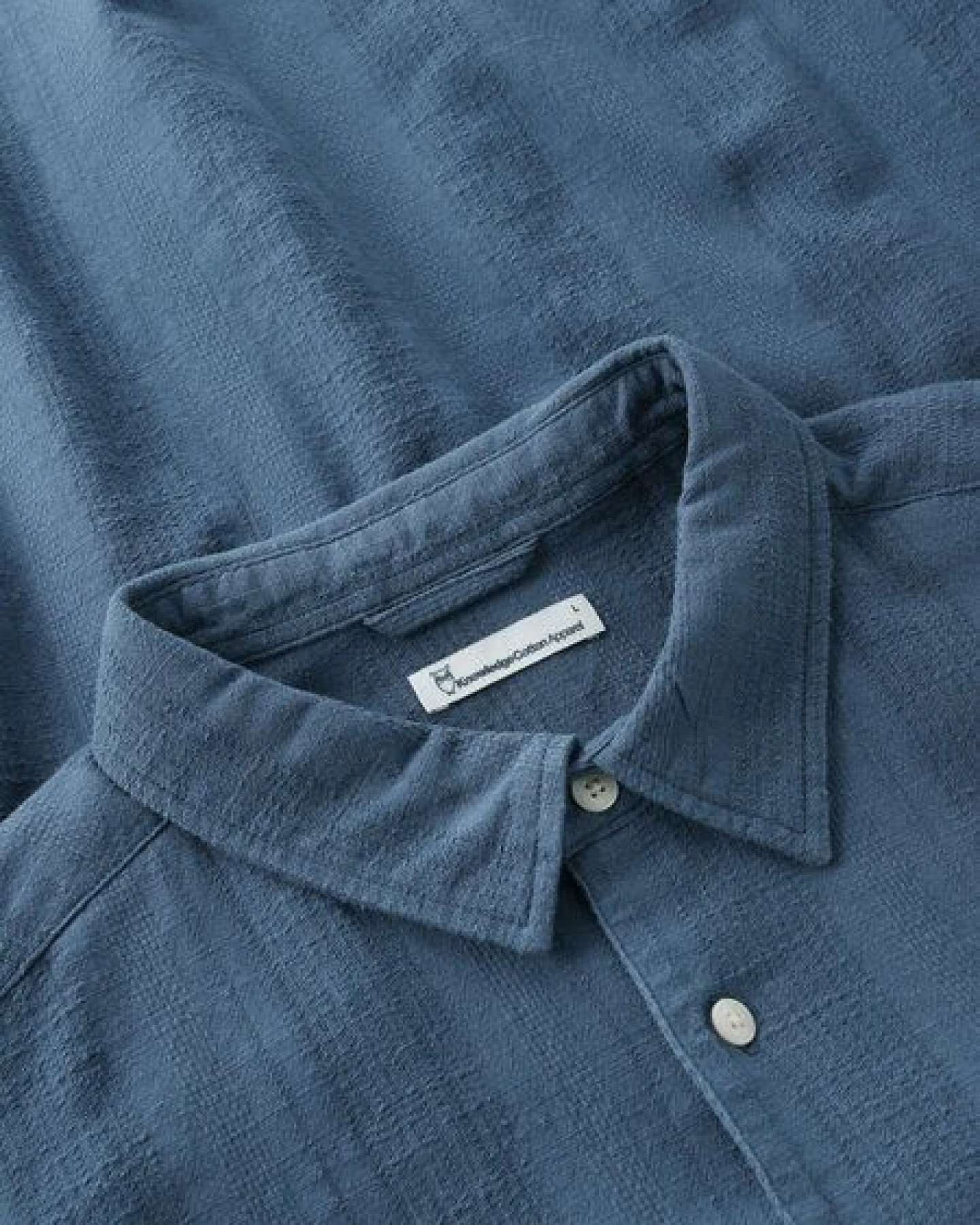 KnowledgeCotton Apparel Lockeres Kurzarmshirt mit Struktur aus Bio-Baumwolle – Ansicht 3