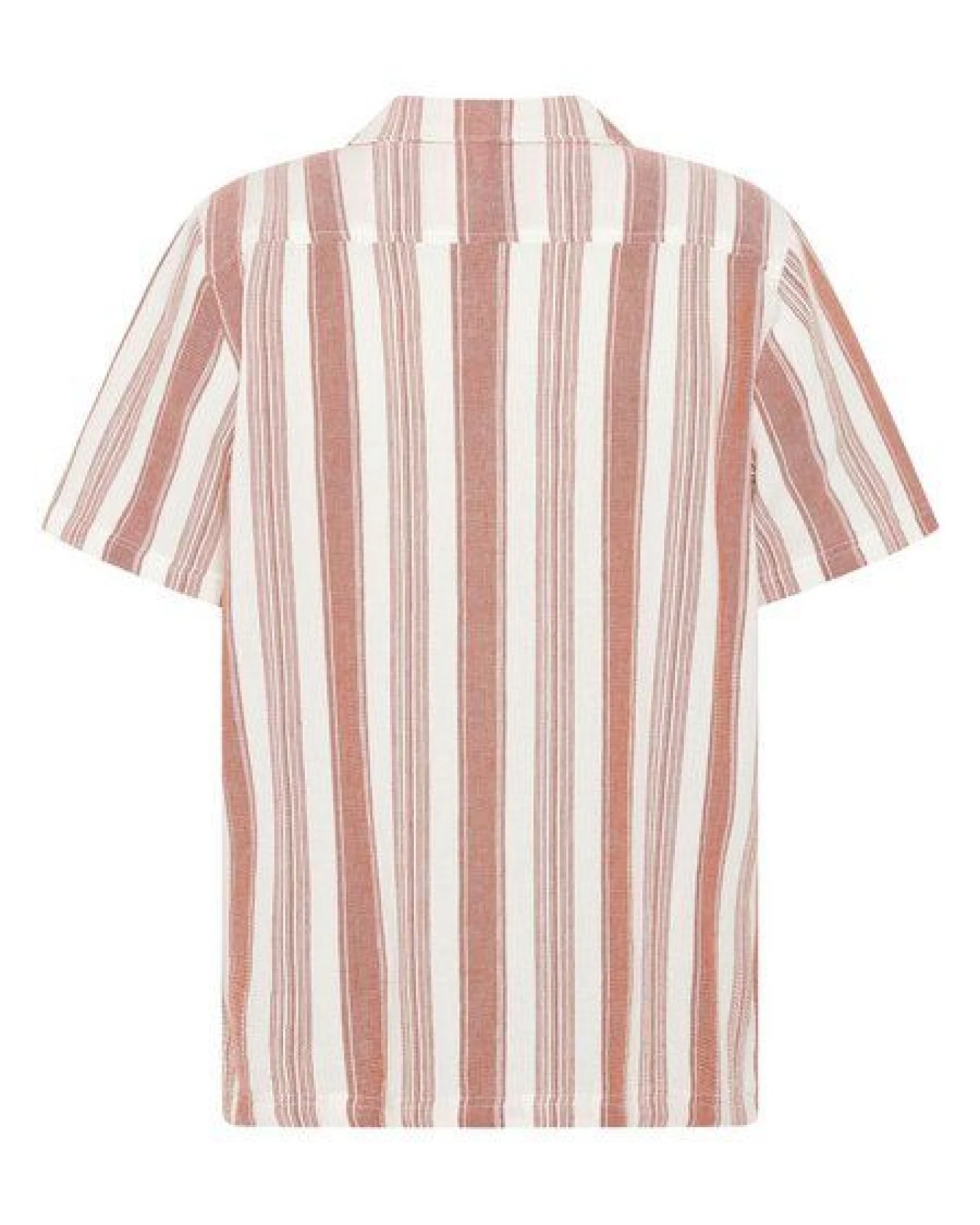KnowledgeCotton Apparel Lockeres Kurzarmhemd mit Streifen aus Bio-Baumwolle – Ansicht 3