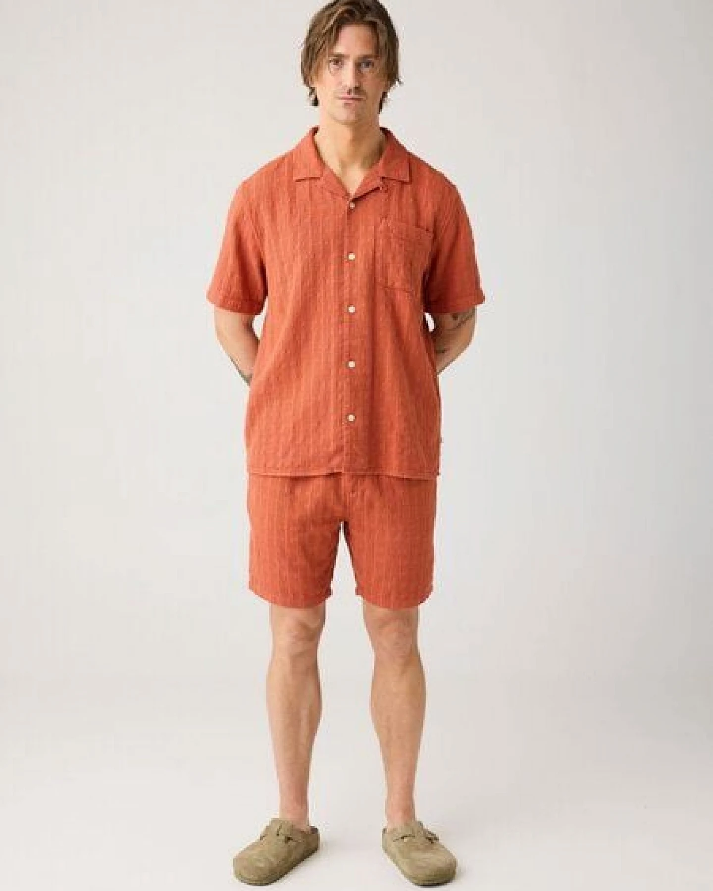 KnowledgeCotton Apparel Kurzarm Hemd mit Strucktur aus Bio-Baumwolle – Ansicht 4