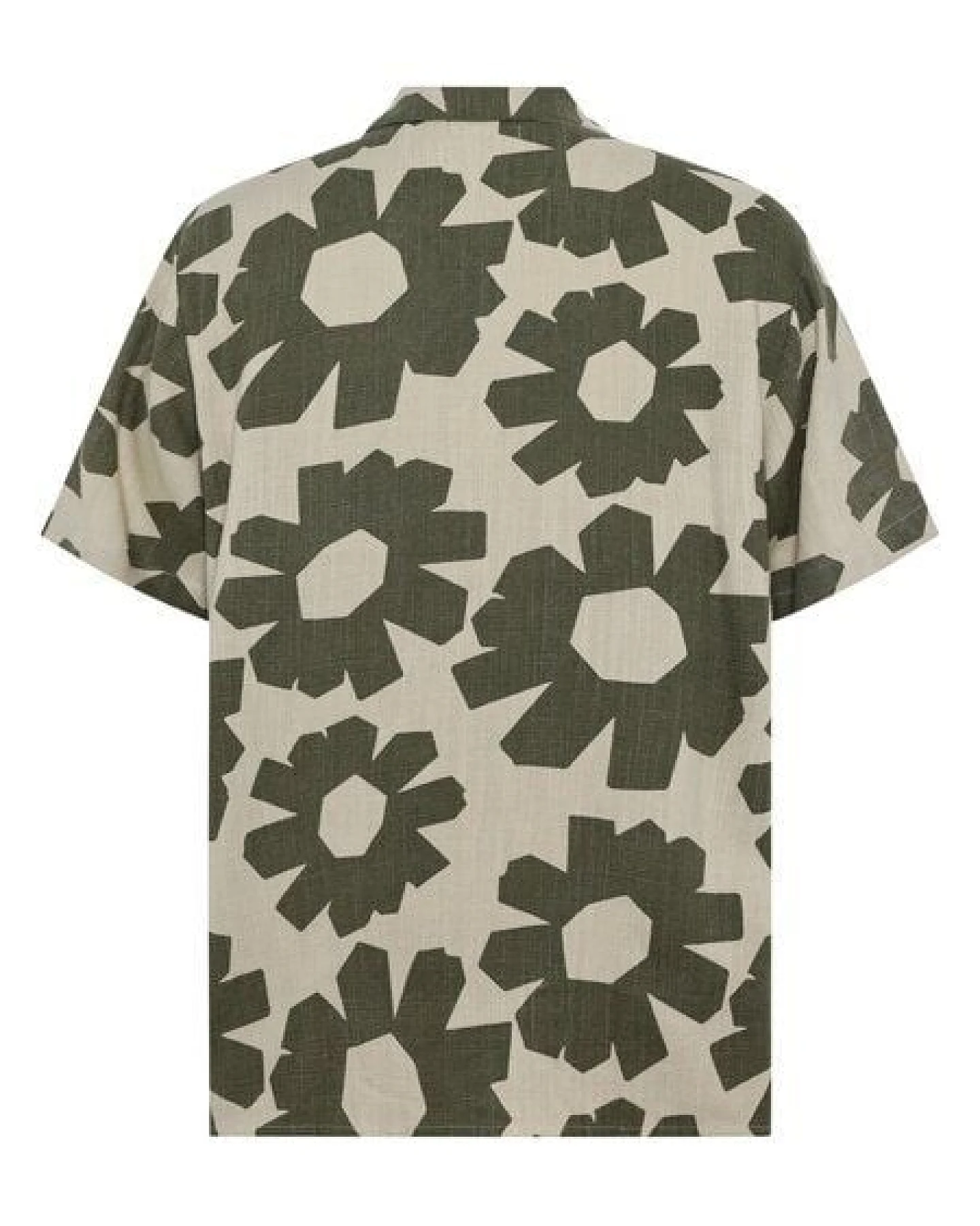KnowledgeCotton Apparel Lockeres Kurzarmhemd mit Print aus Ecovero und Bio-Leinen – Ansicht 3