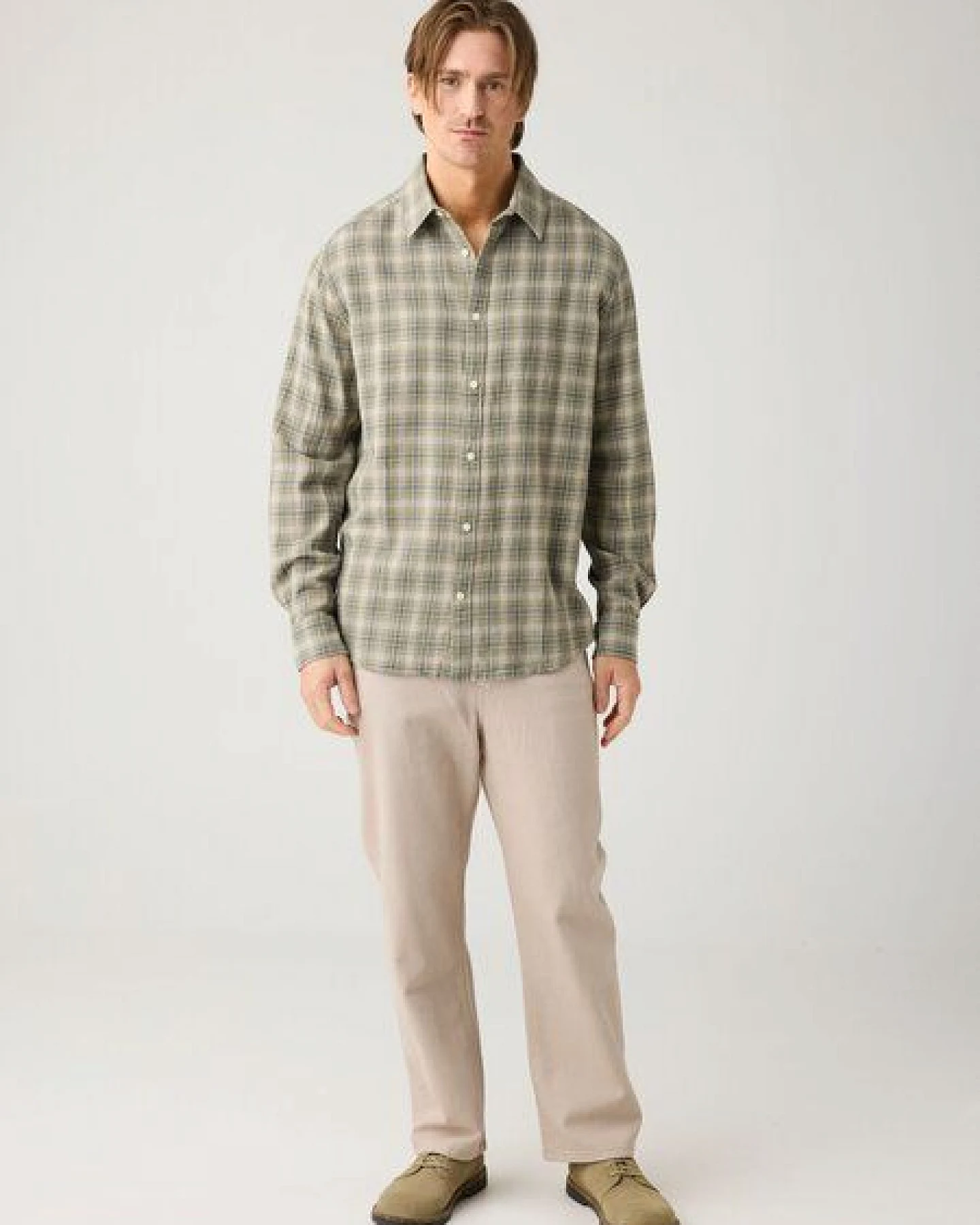 KnowledgeCotton Apparel Flint weite Twill-Hose aus Bio-Baumwolle – Ansicht 2