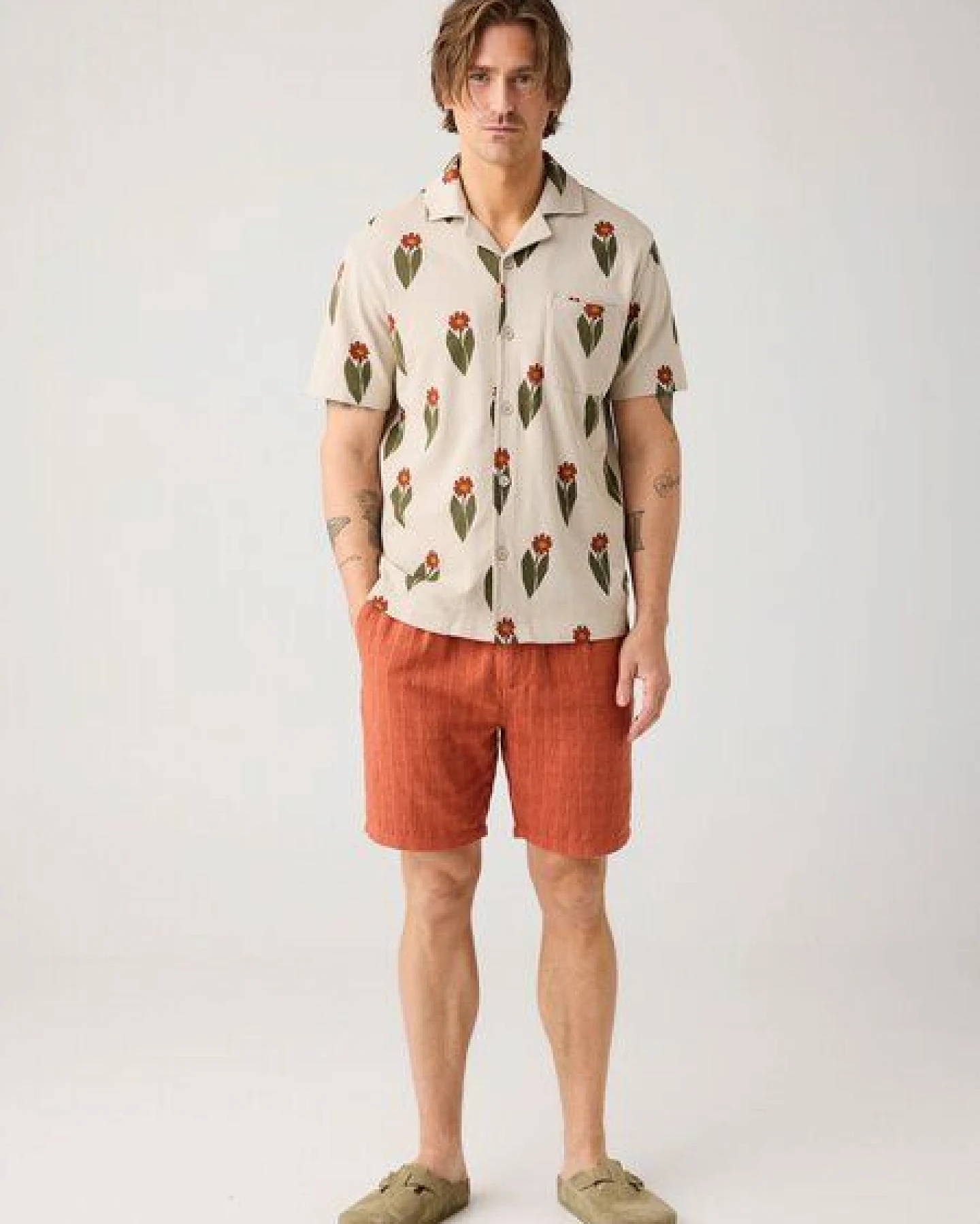 KnowledgeCotton Apparel Lockere Shorts FIG mit Strucktur aus Bio-Baumwolle – Ansicht 2