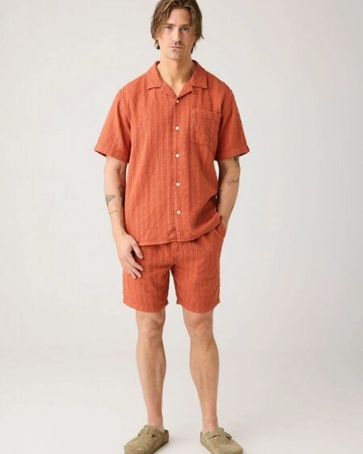 KnowledgeCotton Apparel Lockere Shorts FIG mit Strucktur aus Bio-Baumwolle – Ansicht 4