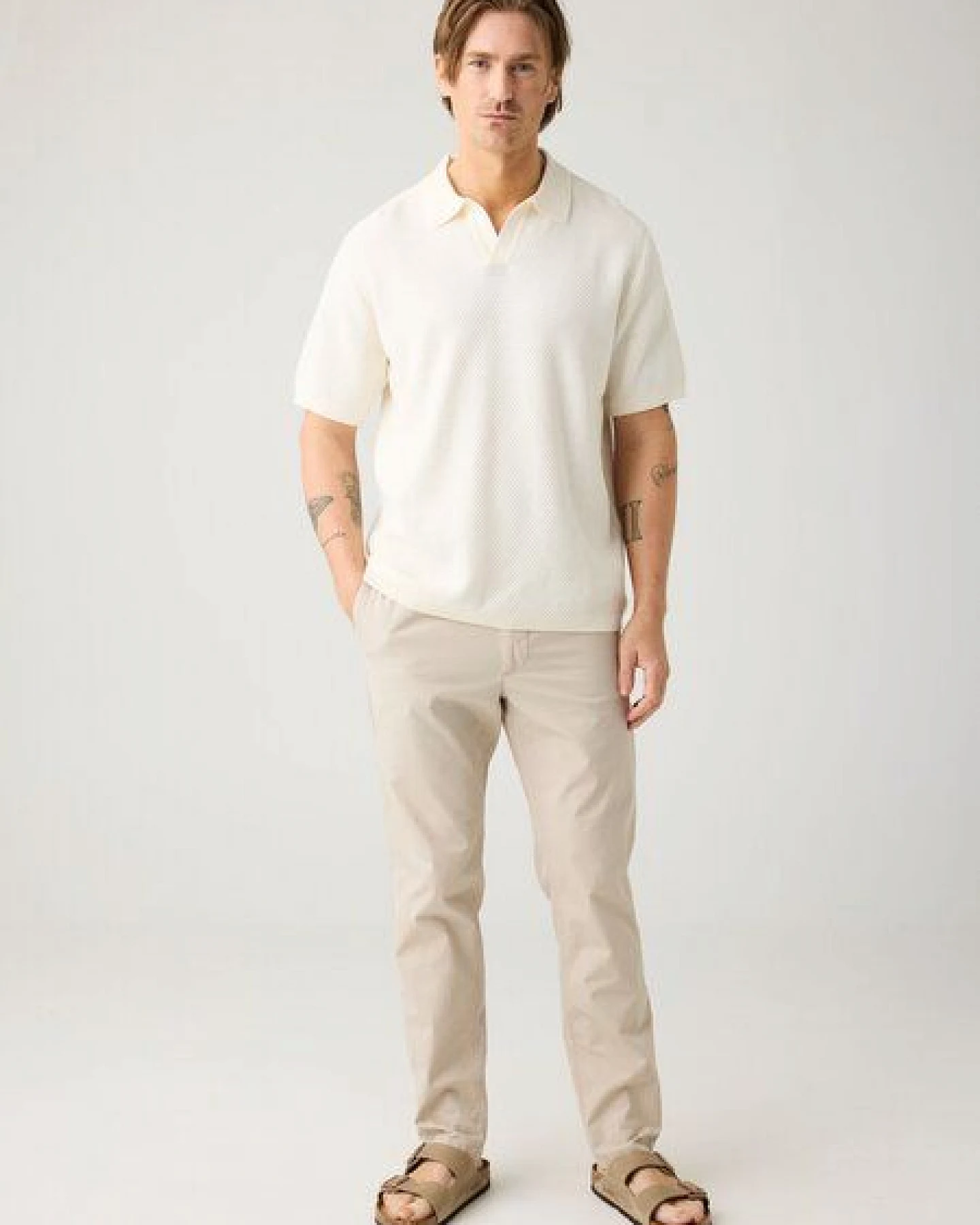 KnowledgeCotton Apparel Lockeres gestricktes Poloshirt aus Bio-Baumwolle – Ansicht 4