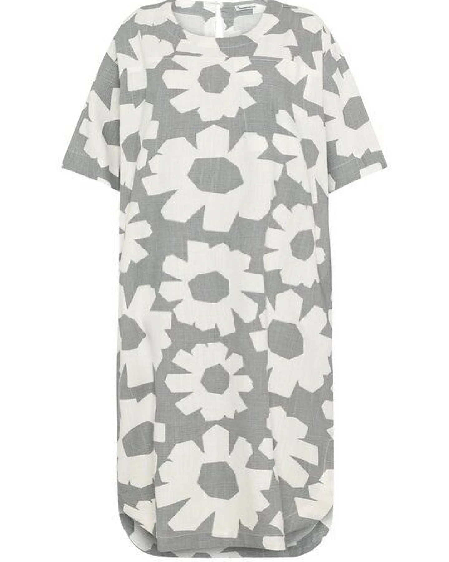 KnowledgeCotton Apparel T-Shirt-Kleid mit Flower-Print aus Bio-Leinenmix – Ansicht 3