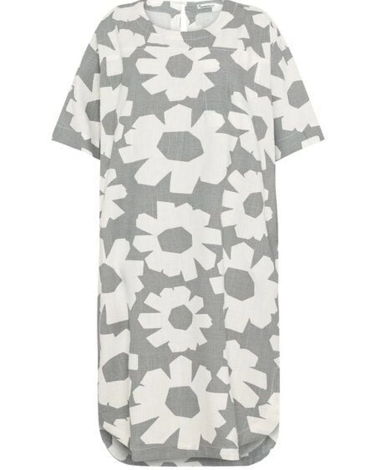 KnowledgeCotton Apparel T-Shirt-Kleid mit Flower-Print aus Bio-Leinenmix – Ansicht 4