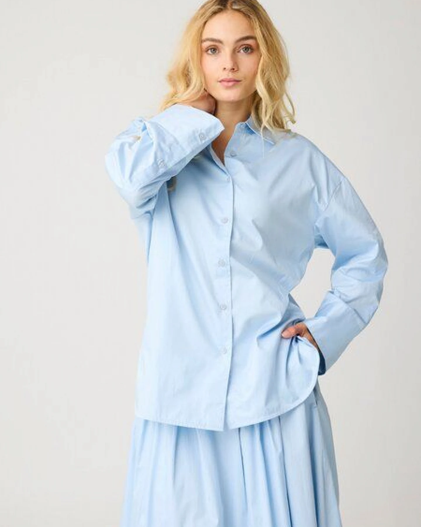 KnowledgeCotton Apparel Lockere Bluse DEW aus Bio-Baumwolle – Ansicht 2