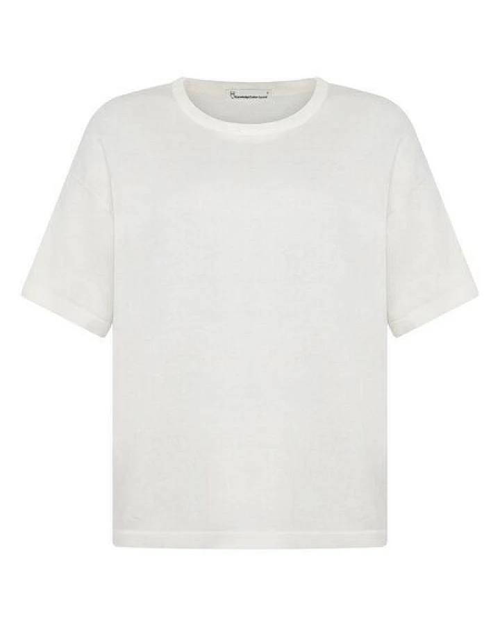 KnowledgeCotton Apparel Gestricktes lockeres T-Shirt mit Kaschmir