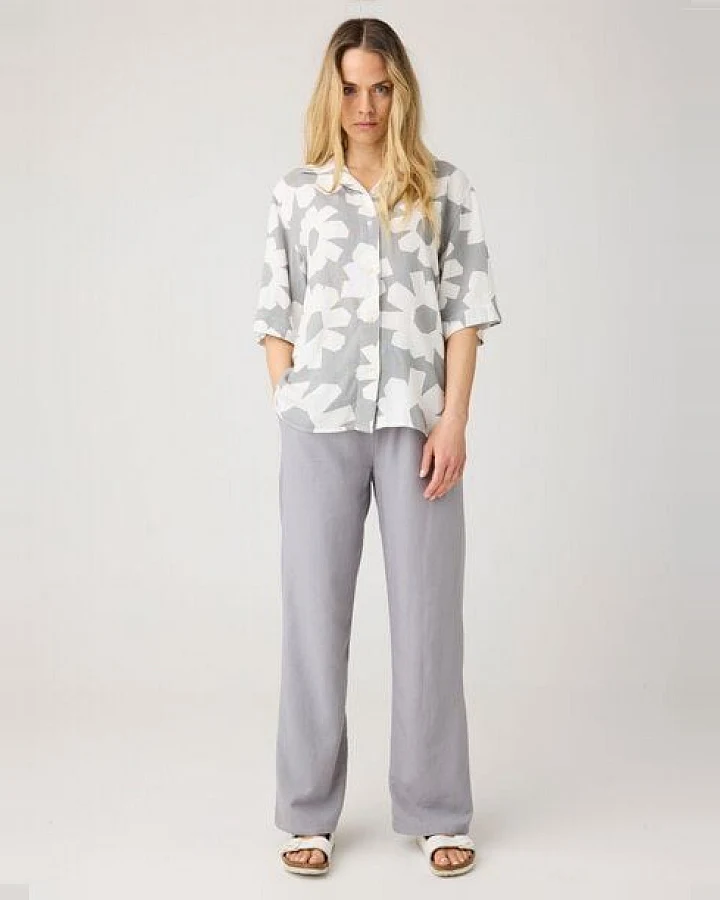 KnowledgeCotton Apparel Weite Hose POSEY aus Ecovero und Bio-Leinen