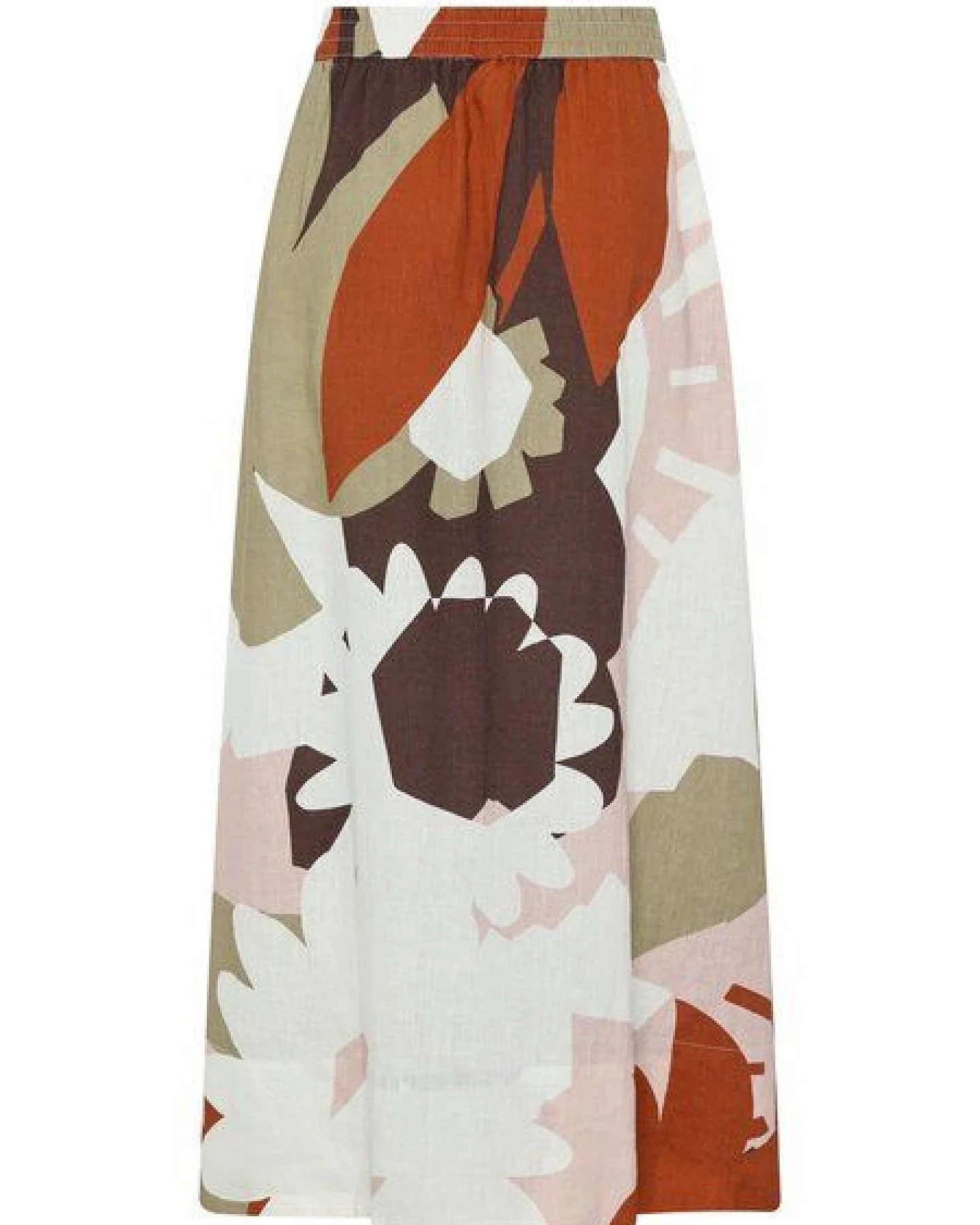KnowledgeCotton Apparel Maxi Rock mit Flower-Print aus Bio-Leinen – Ansicht 4