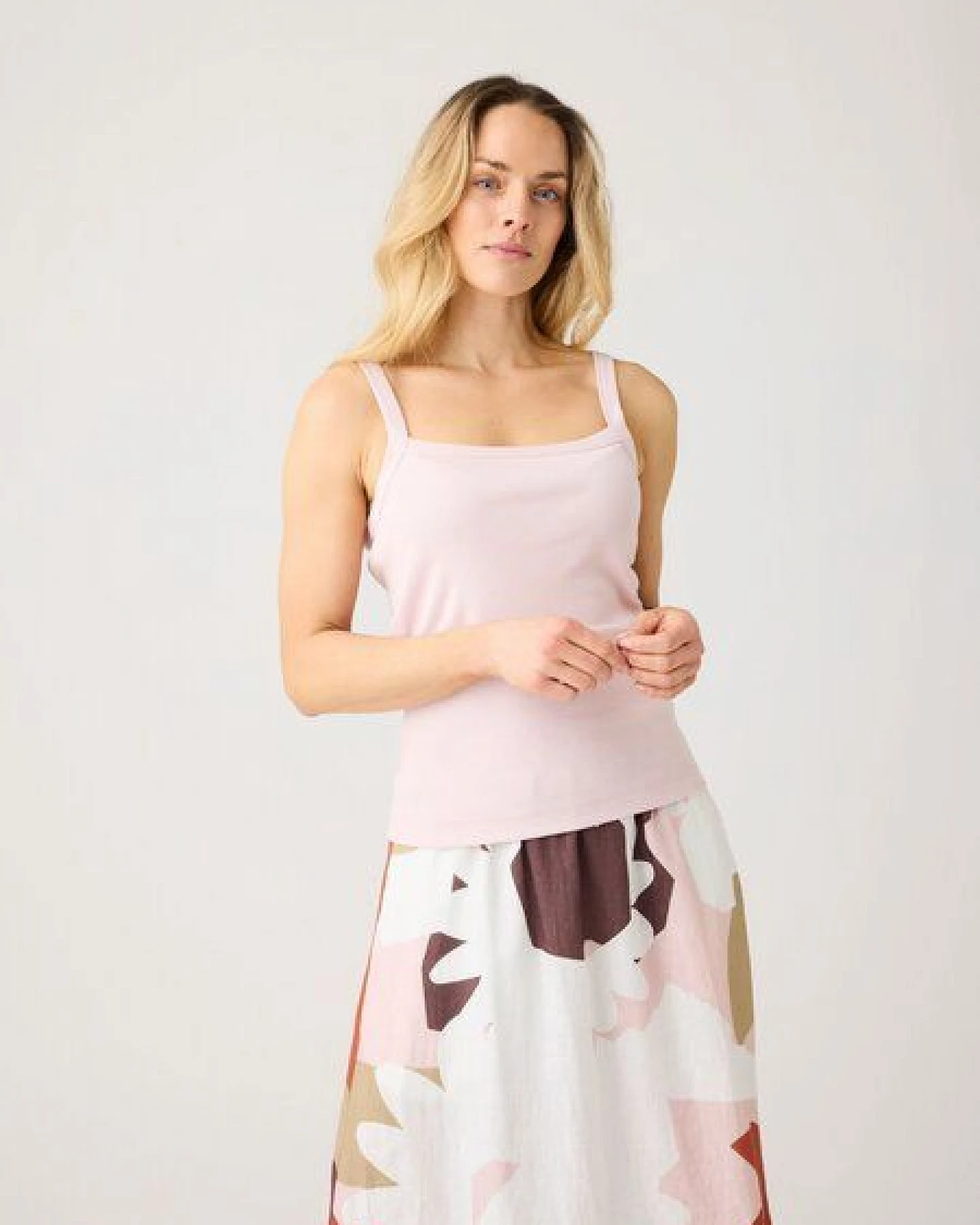 KnowledgeCotton Apparel Maxi Rock mit Flower-Print aus Bio-Leinen – Ansicht 3