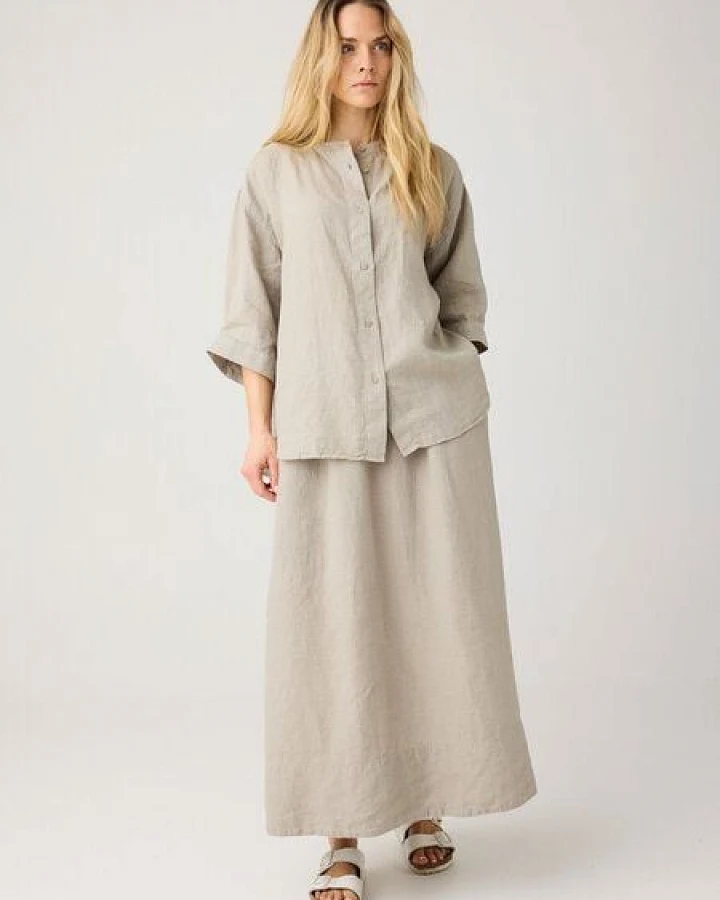KnowledgeCotton Apparel Maxi Rock aus Bio-Leinen