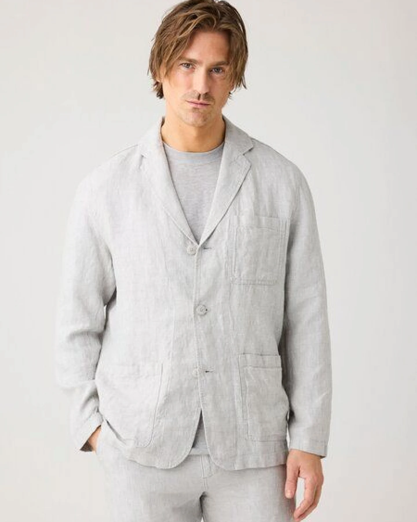 KnowledgeCotton Apparel Lockerer Blazer aus Bio-Leinen – Ansicht 2