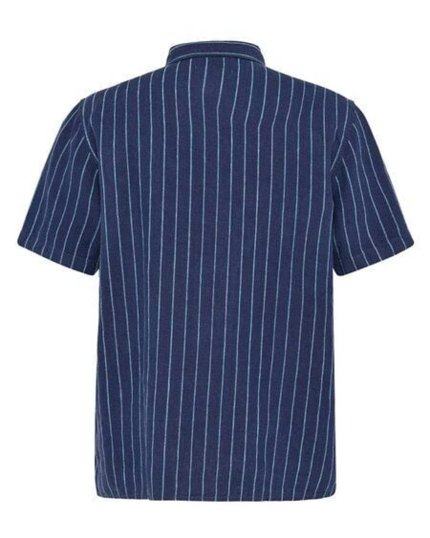 KnowledgeCotton Apparel Lockeres Kurzarmhemd Pinstriped aus Bio-Leinen – Ansicht 3