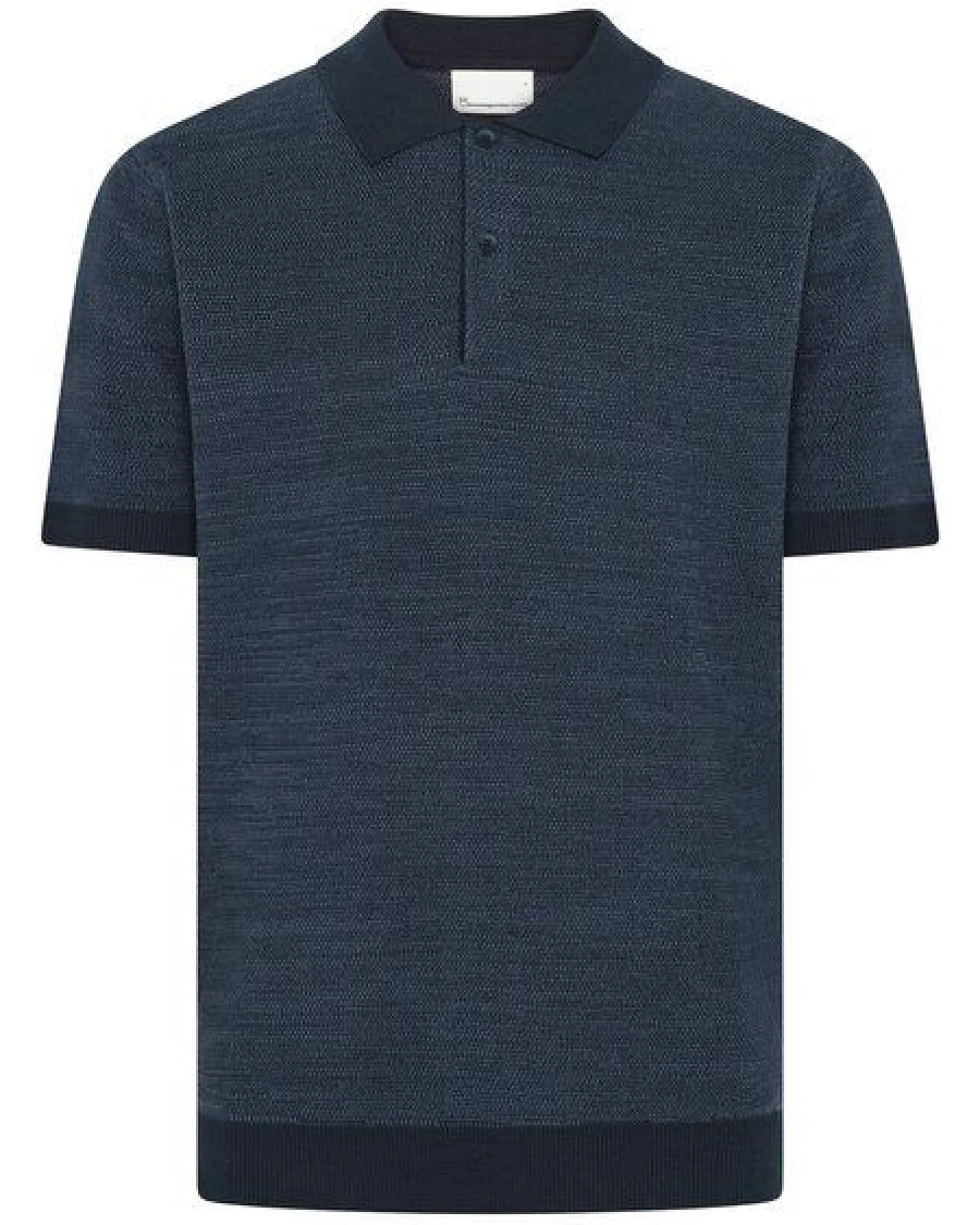 KnowledgeCotton Apparel Gestricktes Kurzarm-Poloshirt aus Bio-Baumwolle – Ansicht 3