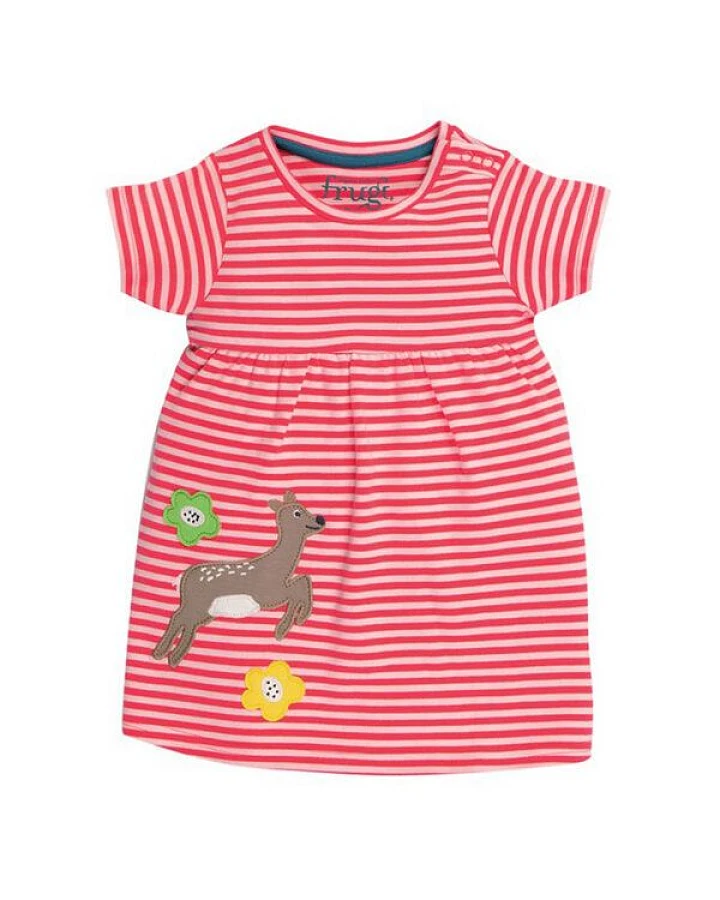 Frugi Jersey-Kleid mit Rehkitz-Applikation Jade Jersey Dress Deer