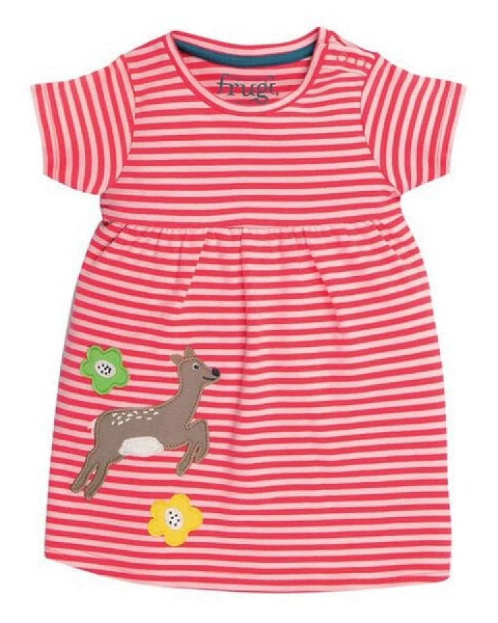 Frugi Jersey-Kleid mit Rehkitz-Applikation Jade Jersey Dress Deer