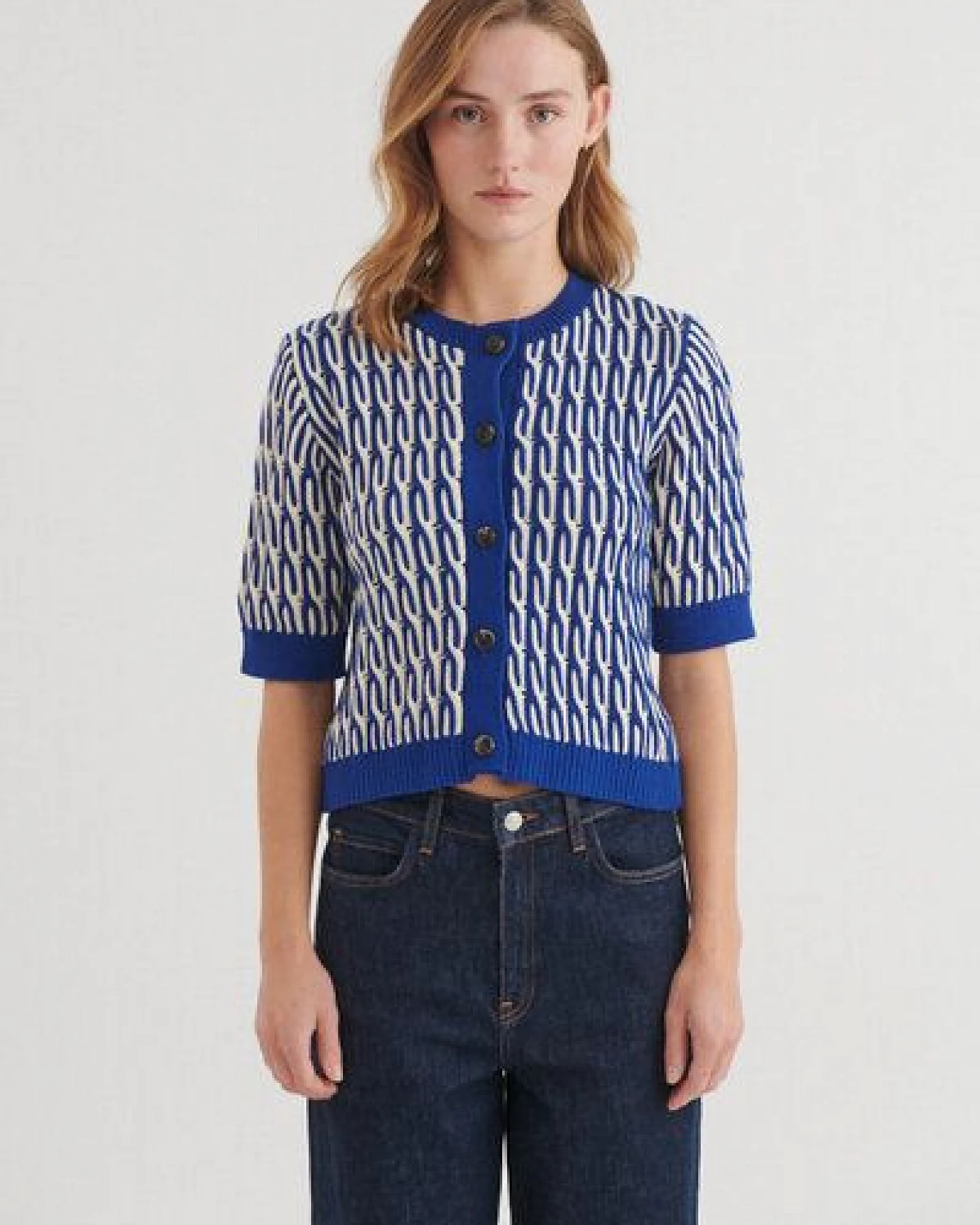 Basic Apparel Kurzarm Cardigan MINIE aus Bio-Baumwolle – Ansicht 2