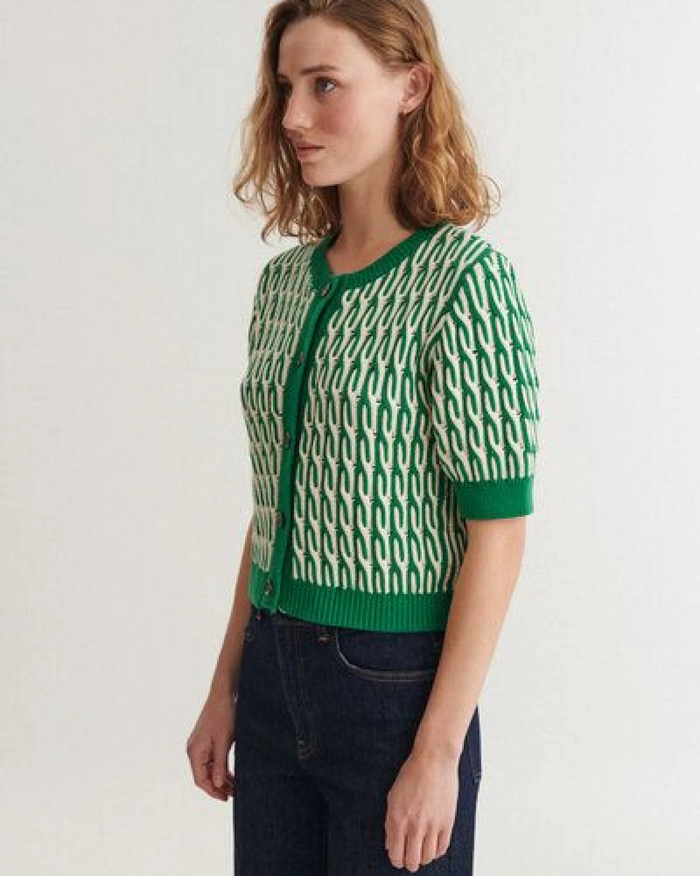 Basic Apparel Kurzarm Cardigan MINIE aus Bio-Baumwolle – Ansicht 3