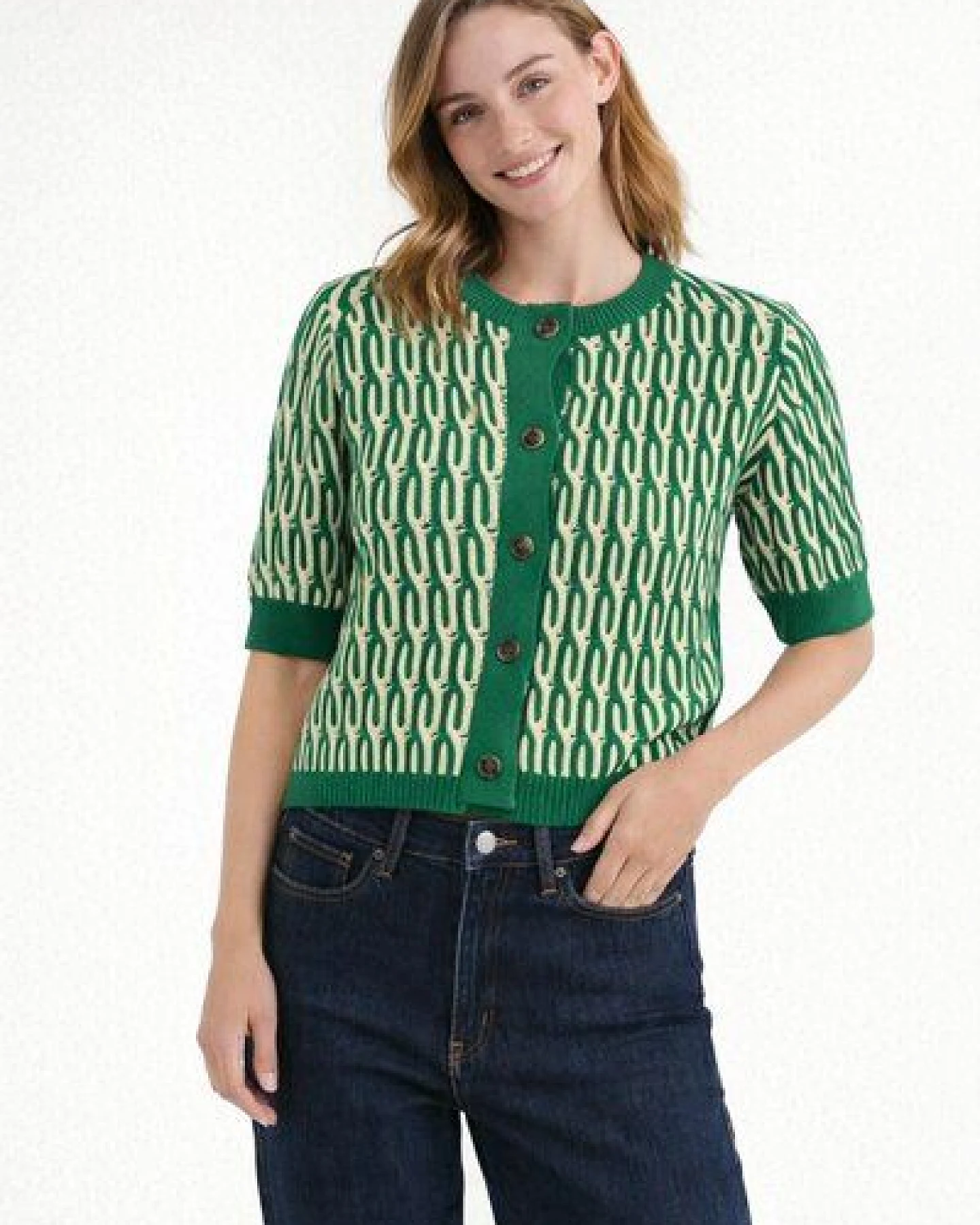 Basic Apparel Kurzarm Cardigan MINIE aus Bio-Baumwolle – Ansicht 2