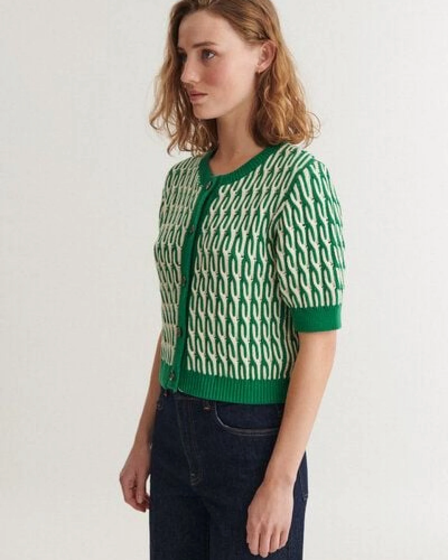 Basic Apparel Kurzarm Cardigan MINIE aus Bio-Baumwolle – Ansicht 3