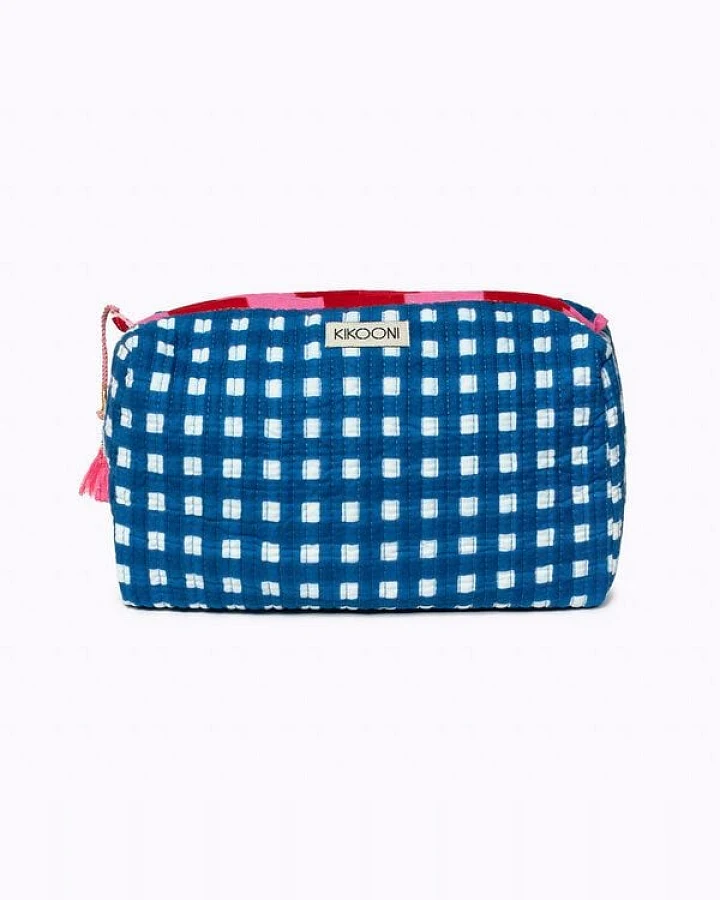 KIKOONI handgefertigte Kosmetiktasche "HAPPY CHECKS"
