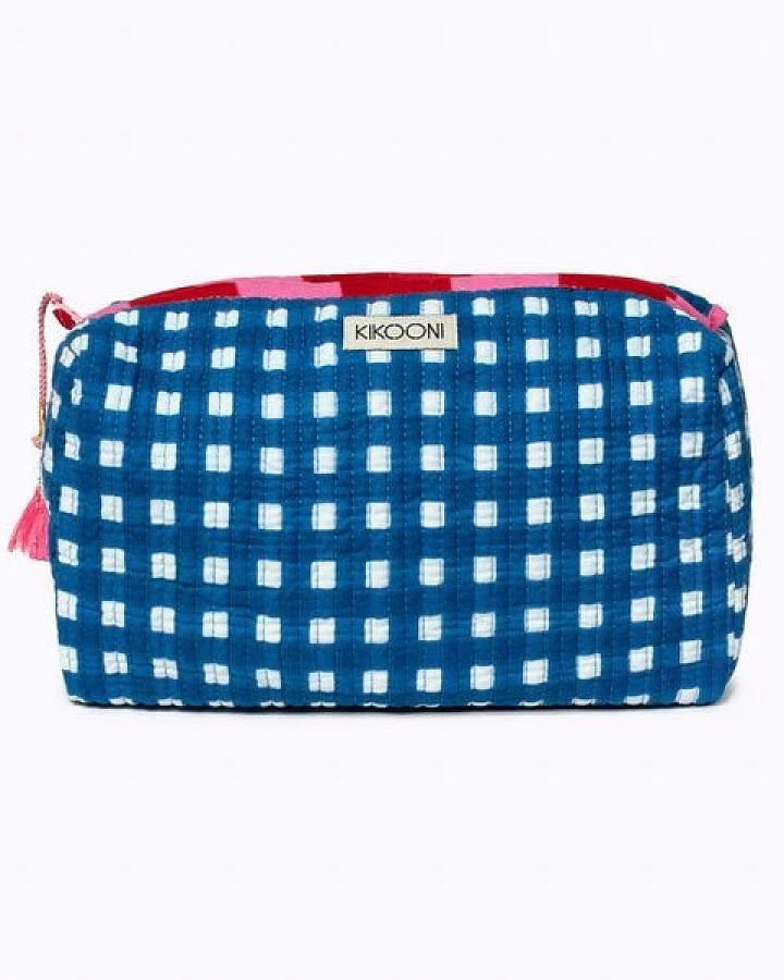 KIKOONI handgefertigte Kosmetiktasche "HAPPY CHECKS"