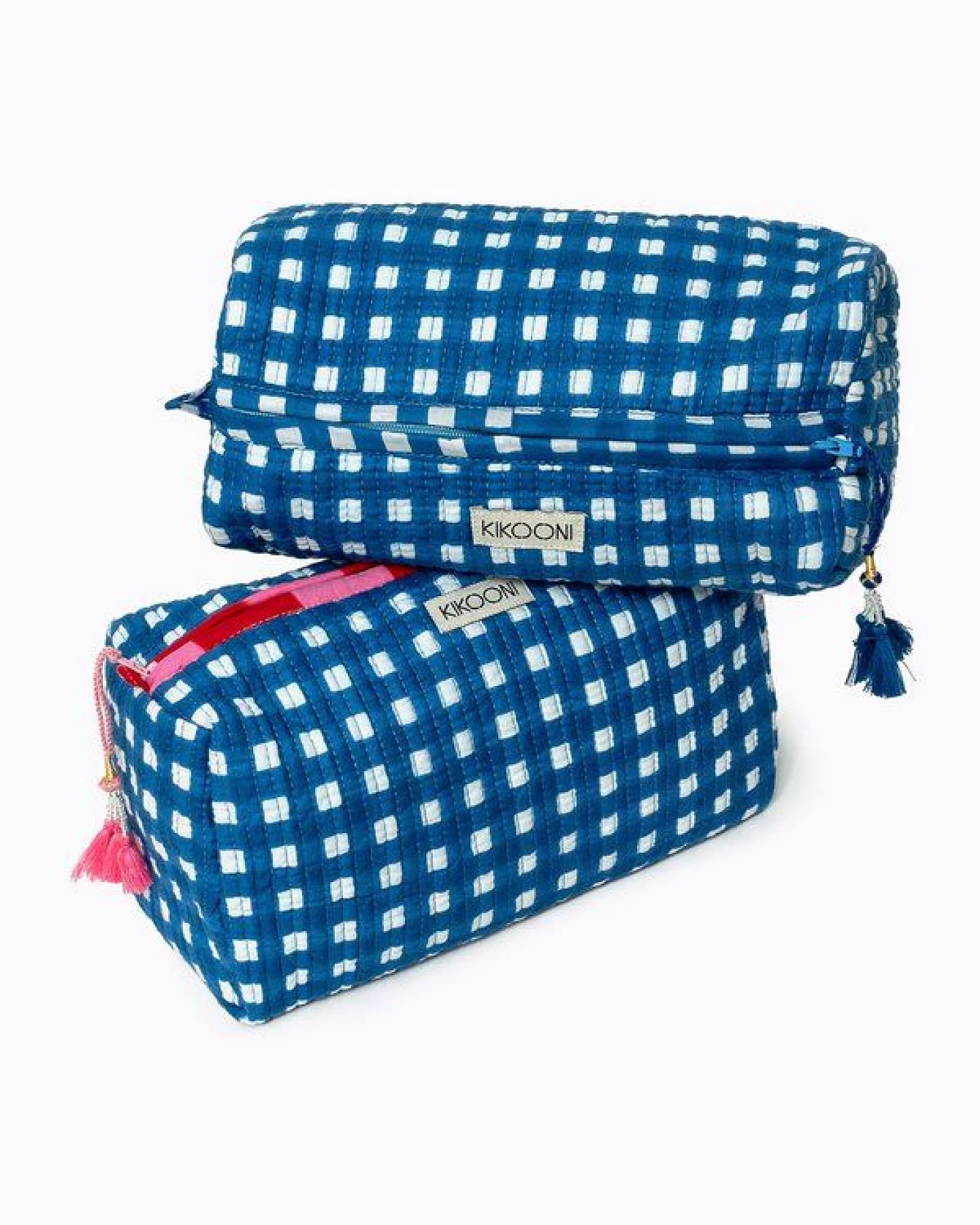 KIKOONI handgefertigte Kosmetiktasche "HAPPY CHECKS" – Ansicht 3