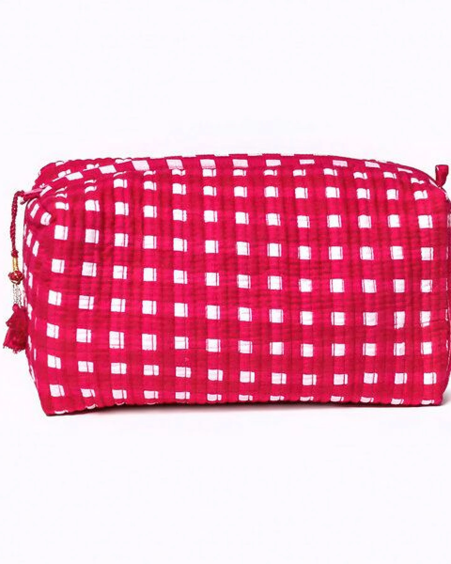KIKOONI handgefertigte Kosmetiktasche "HAPPY CHECKS" – Ansicht 4
