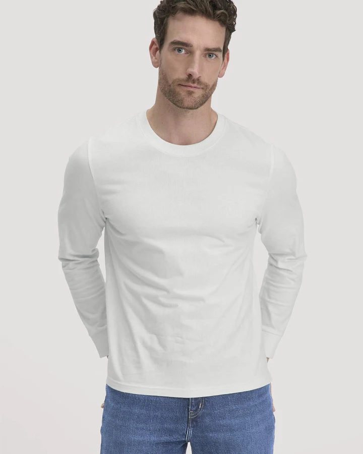 hessnatur Herren Heavy Jersey Longsleeve Relaxed aus Bio-Baumwolle - weiß - Größe 46