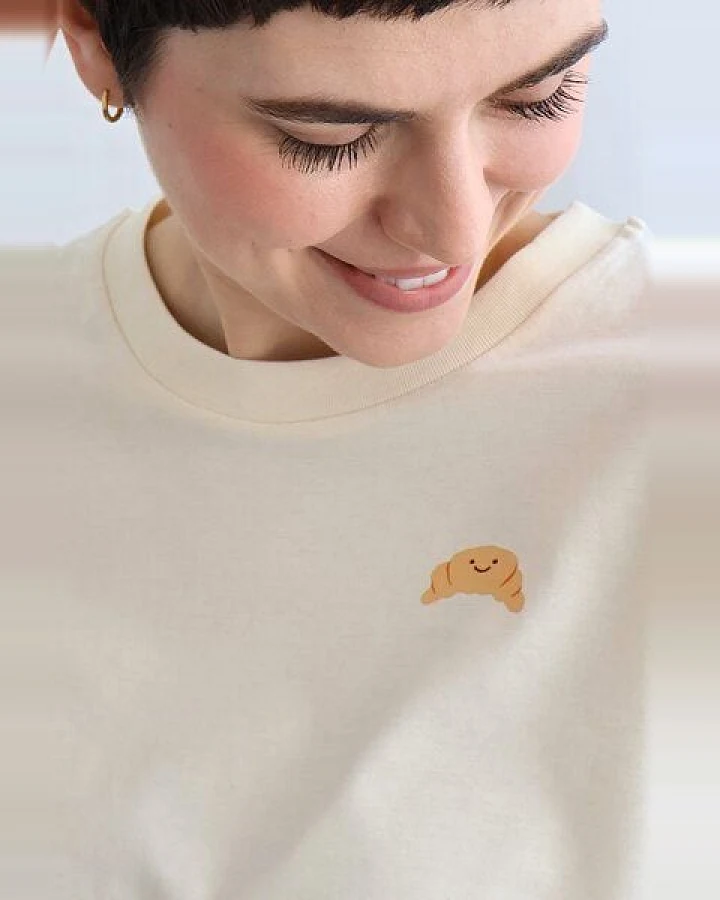 Kultgut Artdesign - Boxi Shirt aus naturbelassener Biobaumwolle /Little Croissant