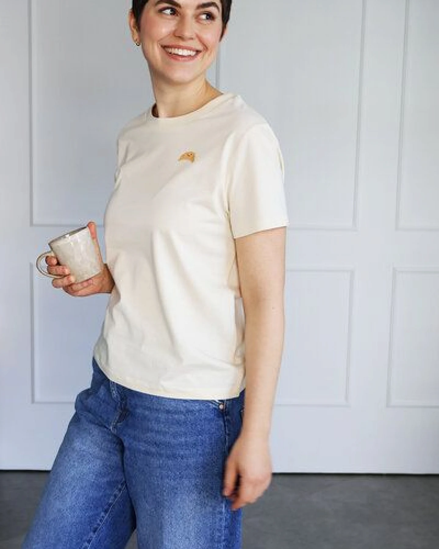 Kultgut Artdesign - Boxi Shirt aus naturbelassener Biobaumwolle /Little Croissant – Ansicht 2