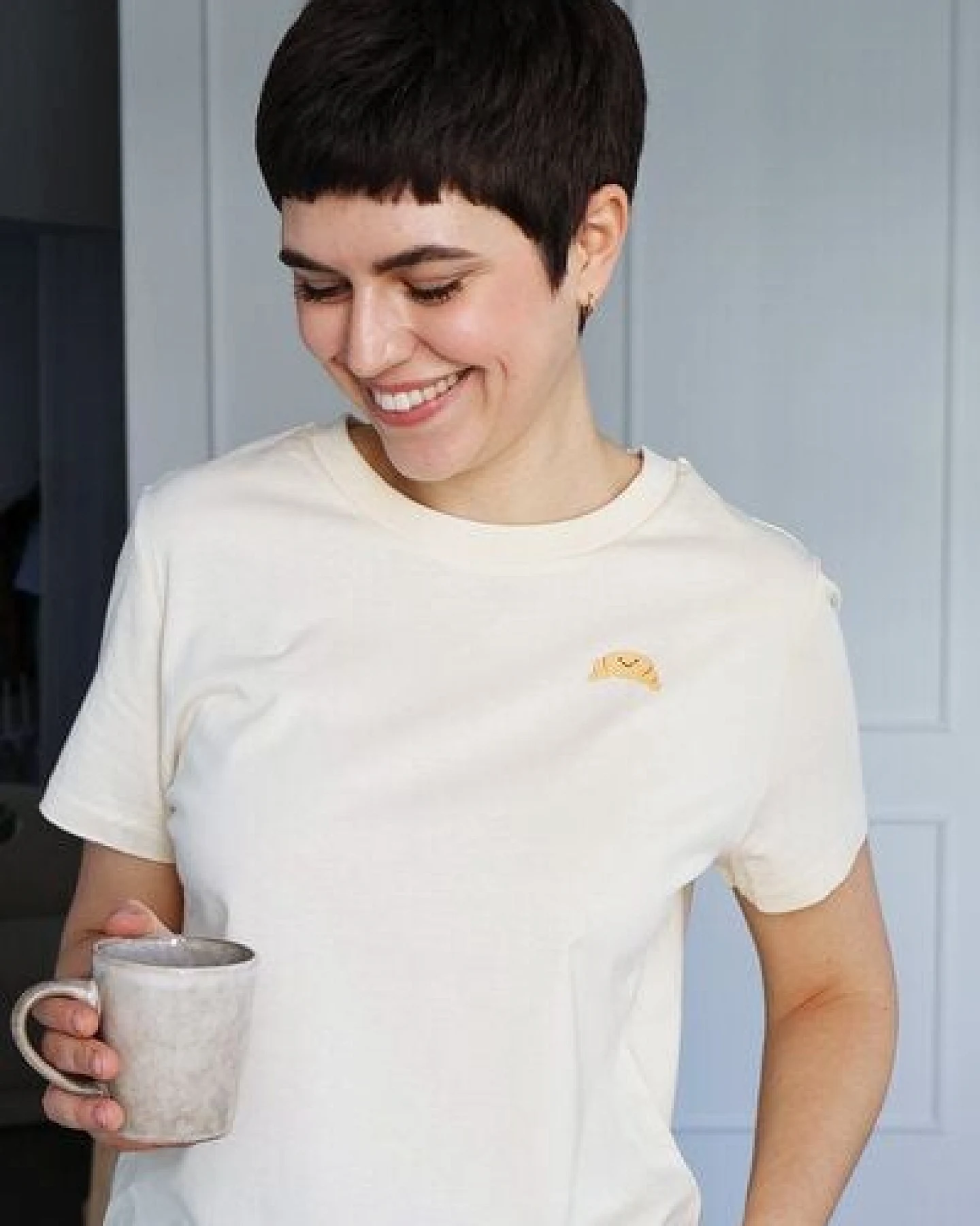 Kultgut Artdesign - Boxi Shirt aus naturbelassener Biobaumwolle /Little Croissant – Ansicht 4