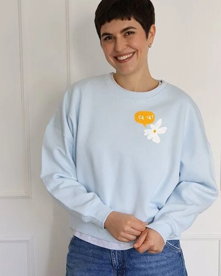 Kultgut Artdesign - Goodness Pulloversweater im Boxistyle / Ça va ?