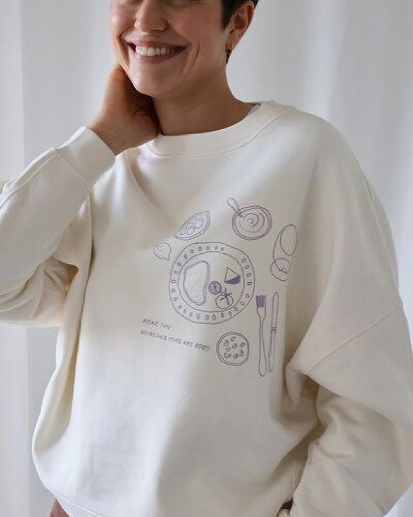 Kultgut Artdesign - Biofair- Kuscheliger Sweatpullover / Picnic – Ansicht 3