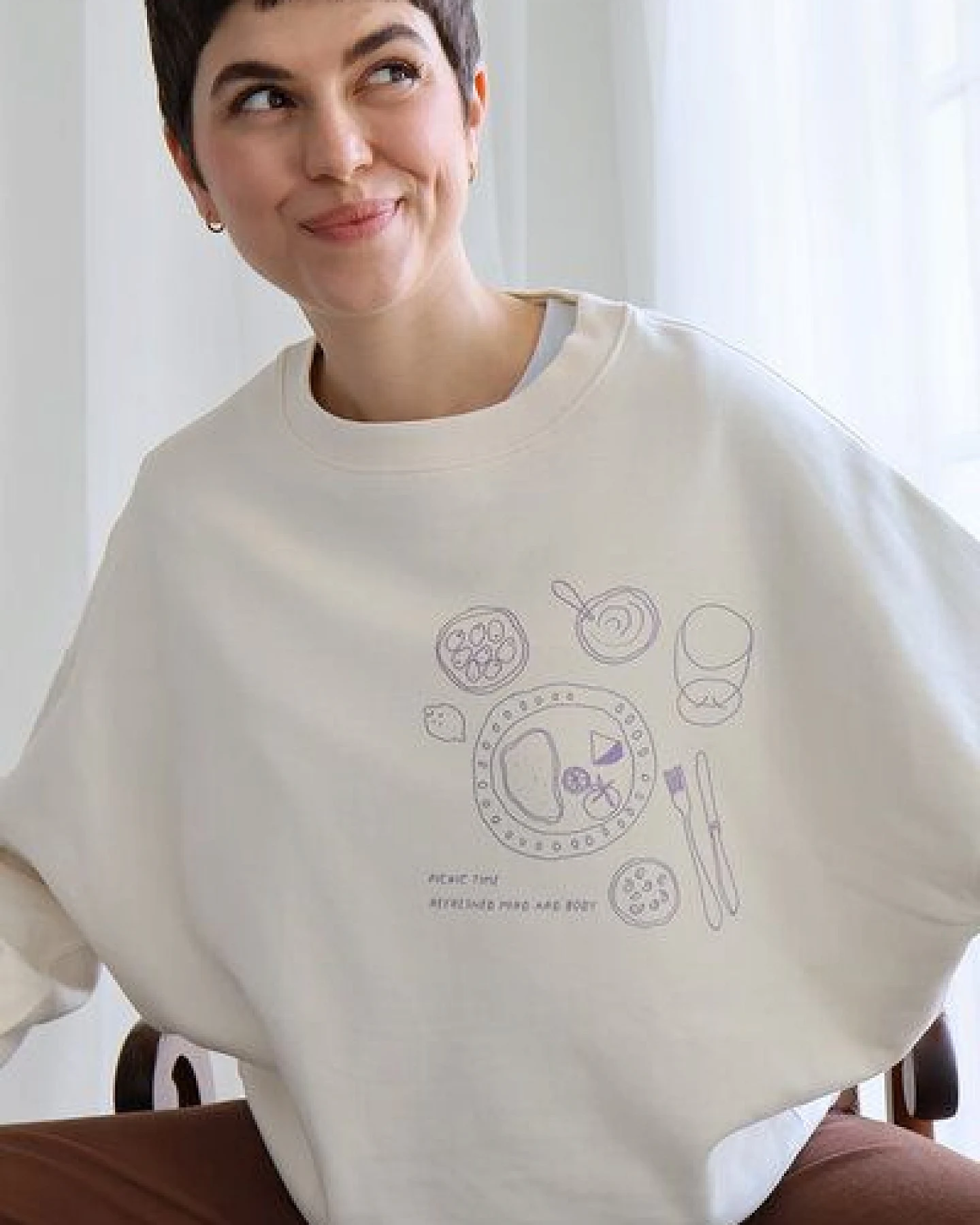 Kultgut Artdesign - Biofair- Kuscheliger Sweatpullover / Picnic – Ansicht 2