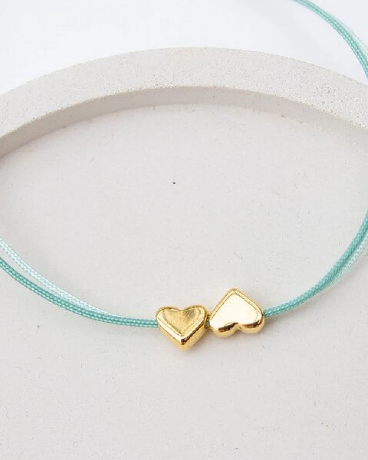 Bow & Hummingbird Armband auf Karte - Zwei Herzen- Wir Zwei sind ein gutes Team -