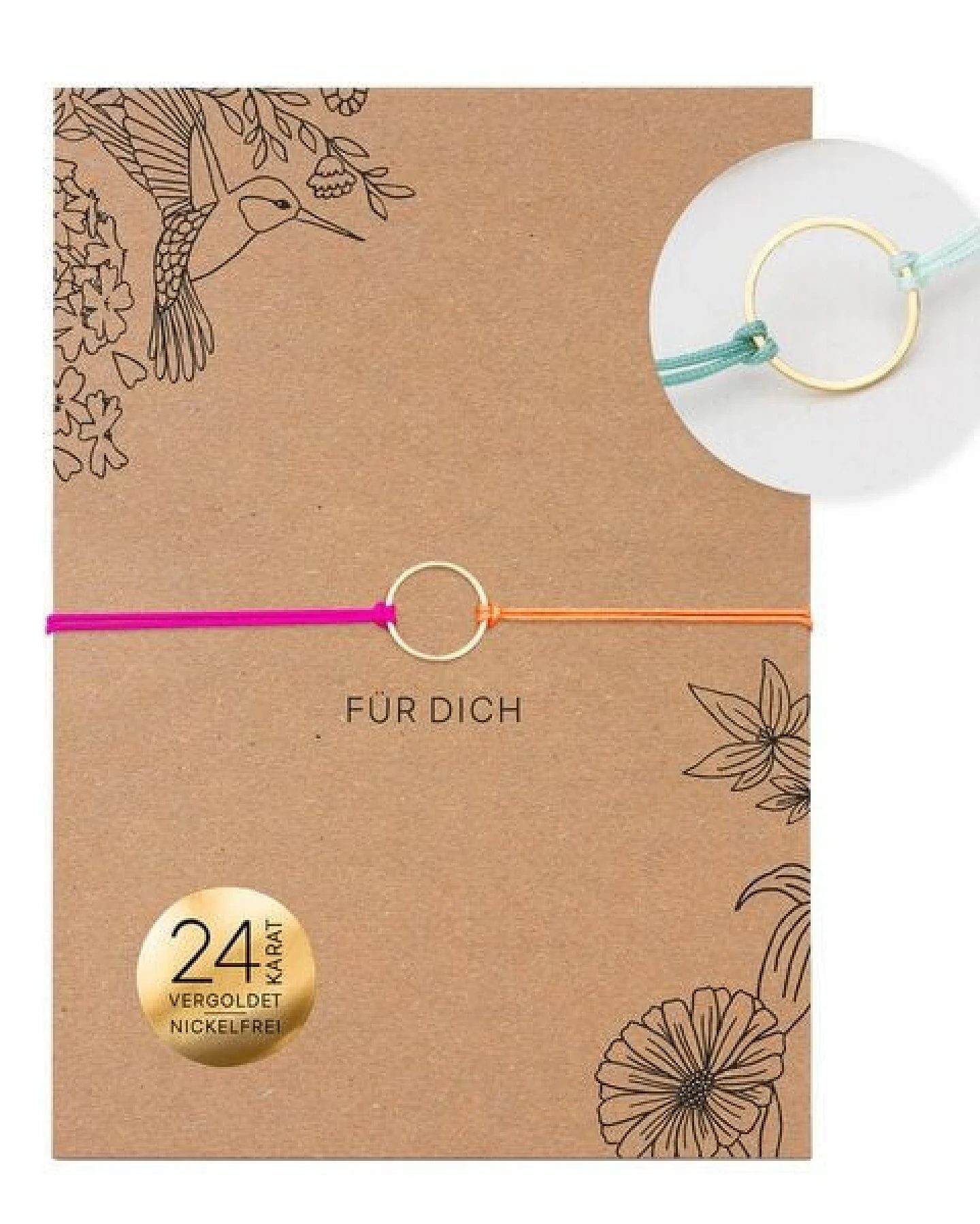 Bow & Hummingbird Armband auf Karte - Ring - Für Dich – Ansicht 2