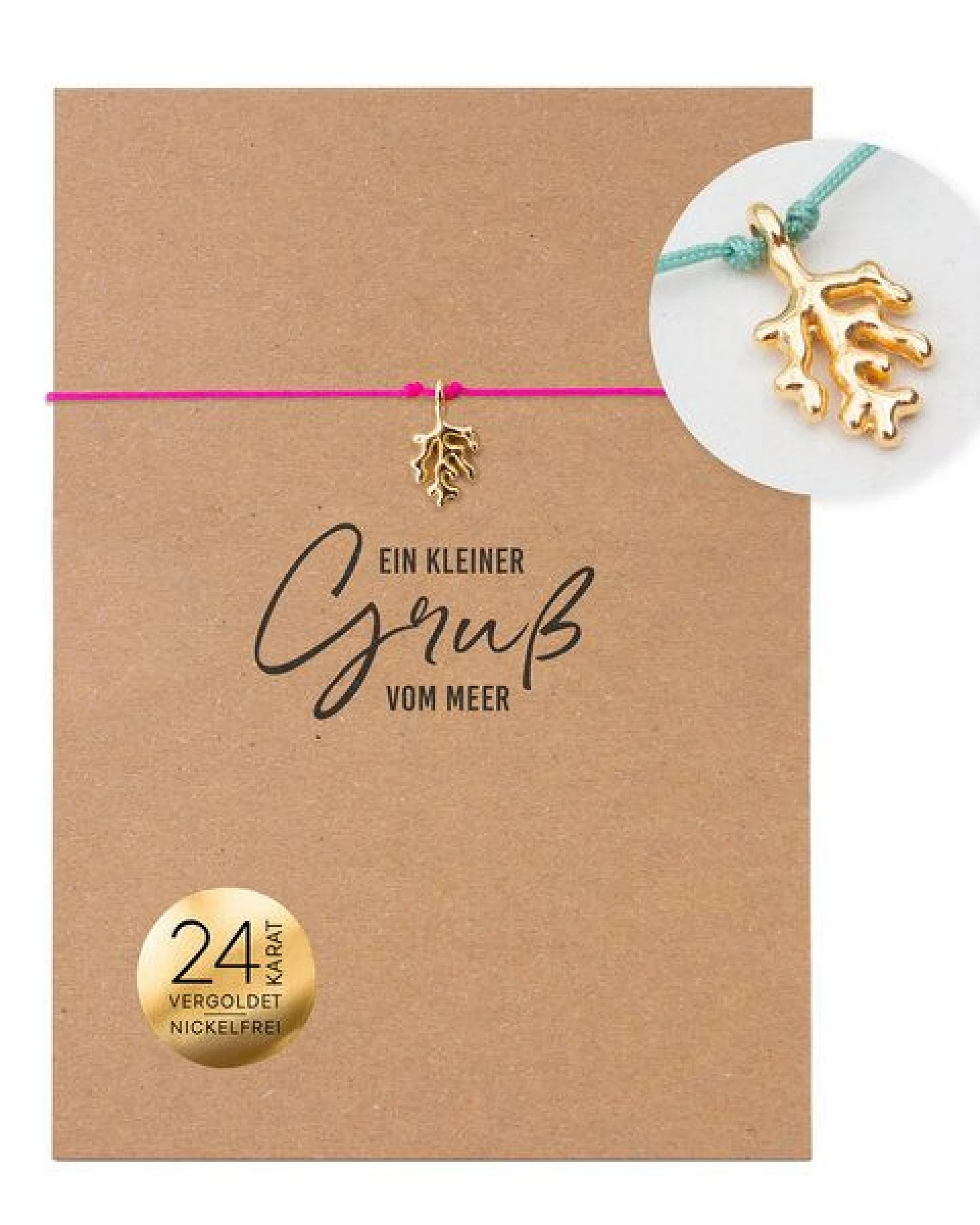 Bow & Hummingbird Armband auf Karte - Koralle - Ein kleiner Gruß vom Meer – Ansicht 2