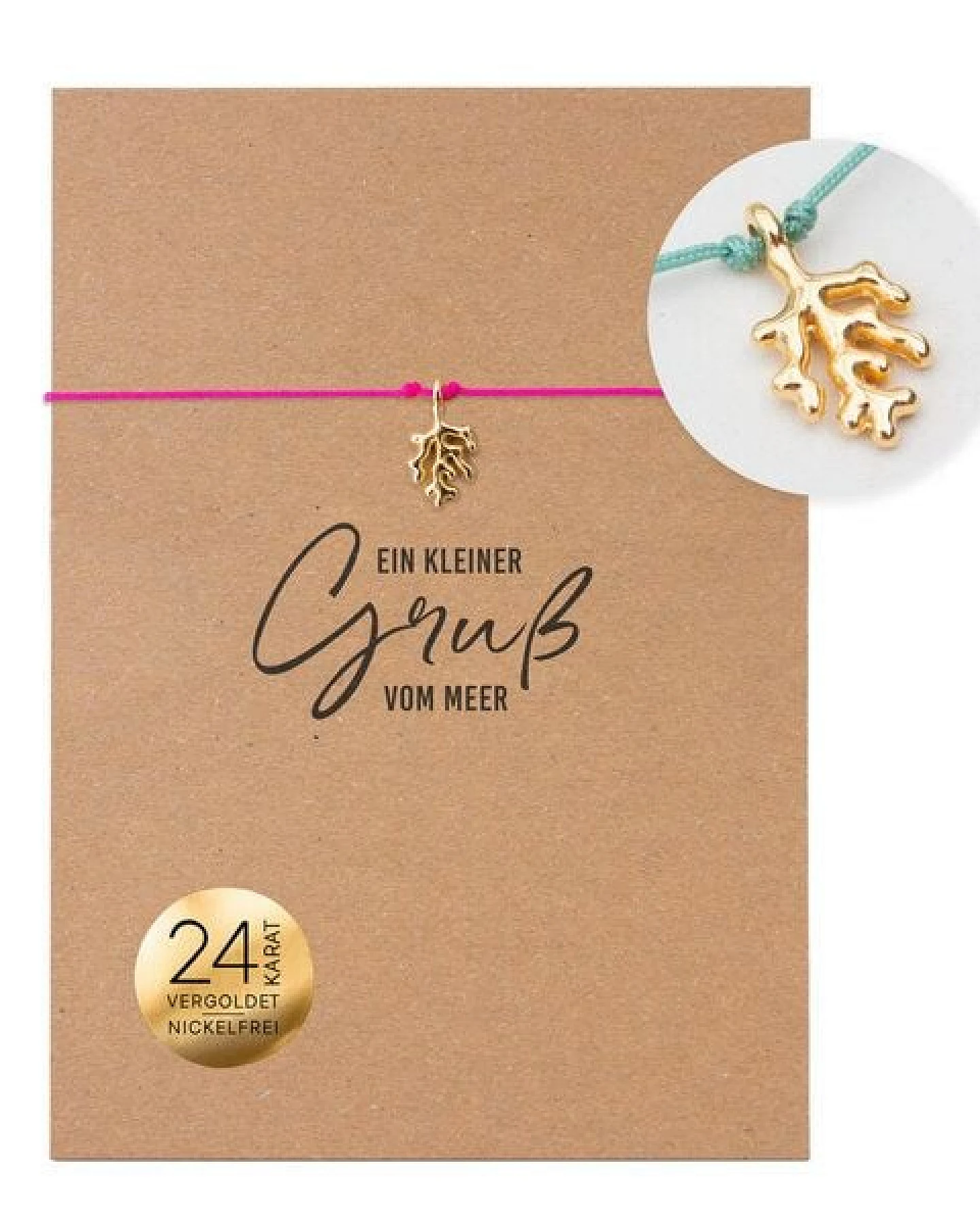 Bow & Hummingbird Armband auf Karte - Koralle - Ein kleiner Gruß vom Meer – Ansicht 2