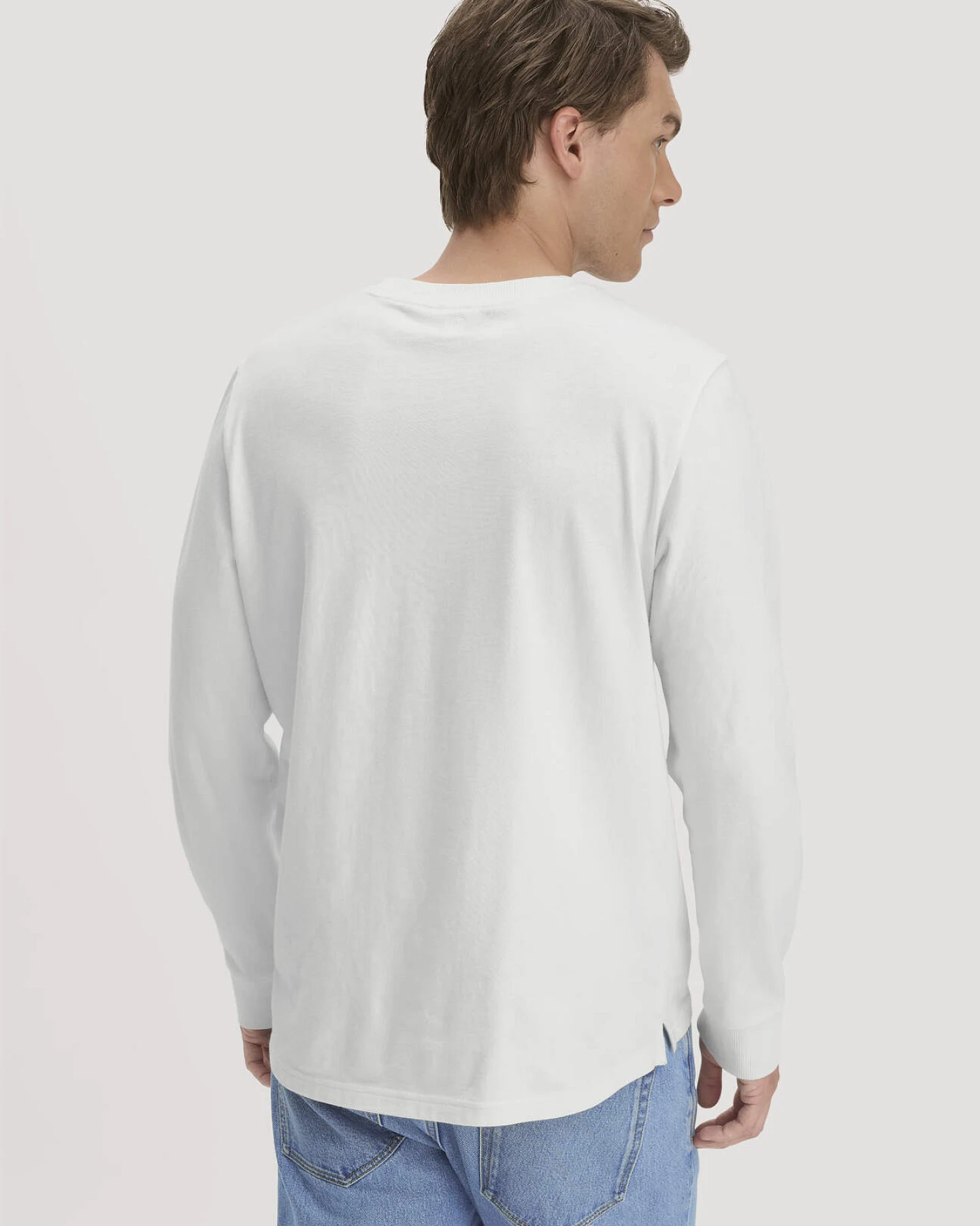 hessnatur Herren Heavy Jersey Longsleeve Relaxed aus Bio-Baumwolle - weiß - Größe 52 – Ansicht 3