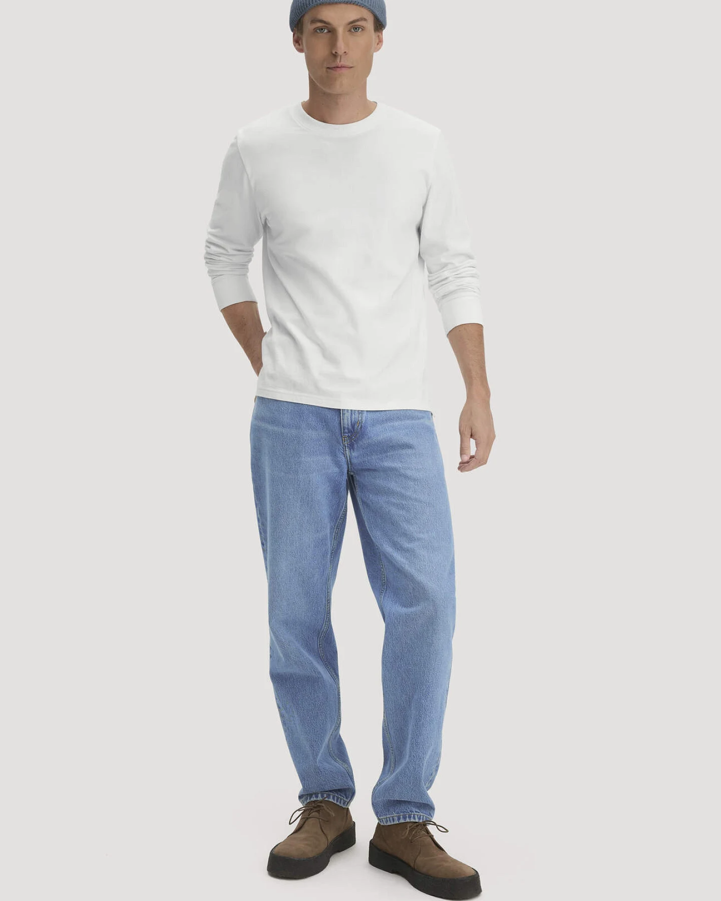 hessnatur Herren Heavy Jersey Longsleeve Relaxed aus Bio-Baumwolle - weiß - Größe 56 – Ansicht 2