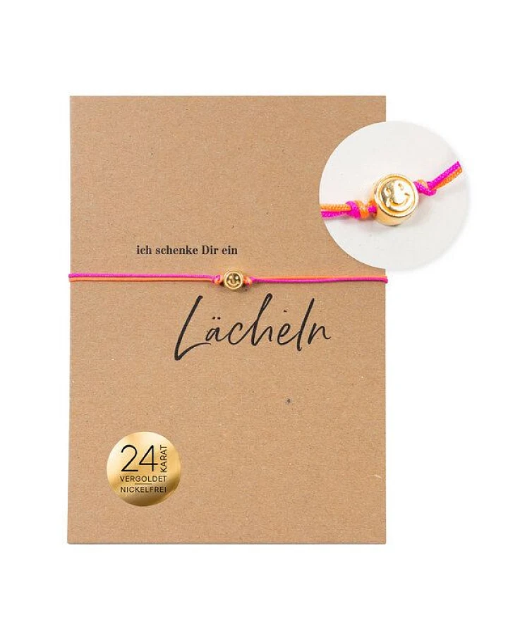 Bow & Hummingbird Armband auf Karte - Smiley - Ich schenke dir ein Lächeln