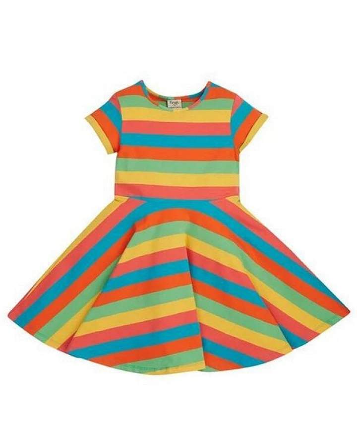 Frugi Kleid Rainbow Kurzarm Spring Skater Dress