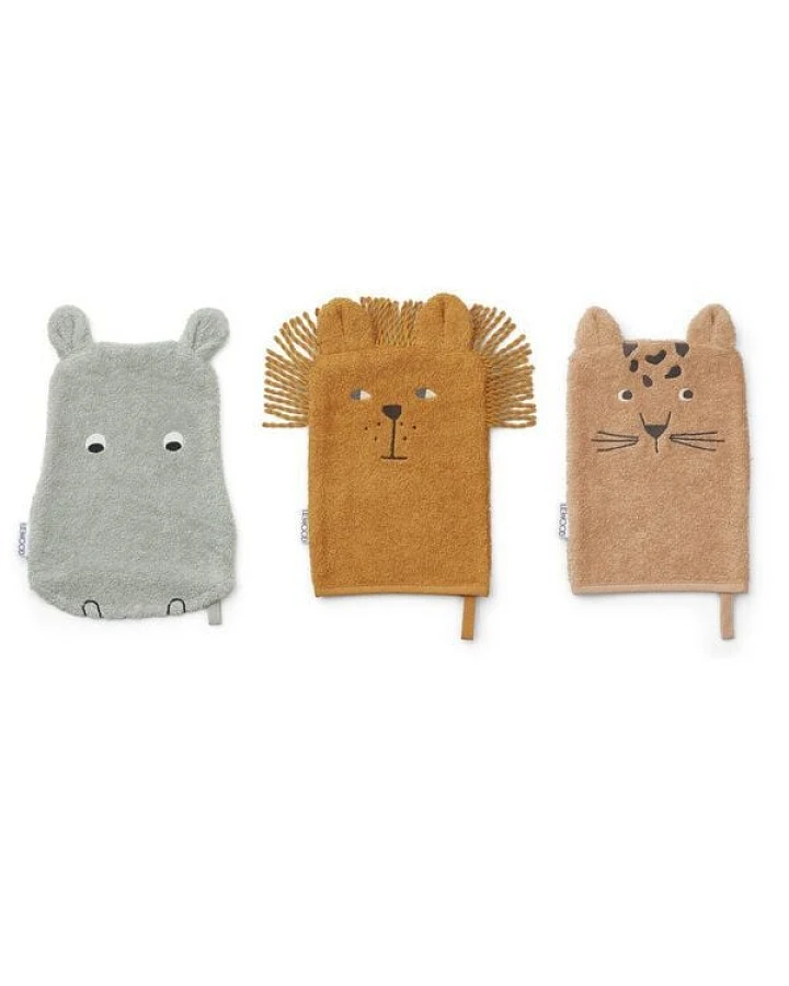 Liewood Sylvester 3er Set Waschlappen Safari multi mix