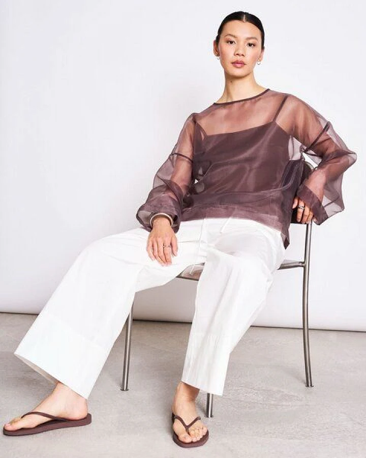 JAN N JUNE Organza-Langarmshirt SIMIA