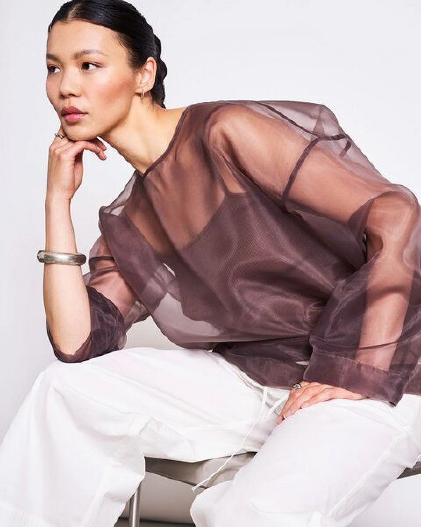 JAN N JUNE Organza-Langarmshirt SIMIA – Ansicht 3