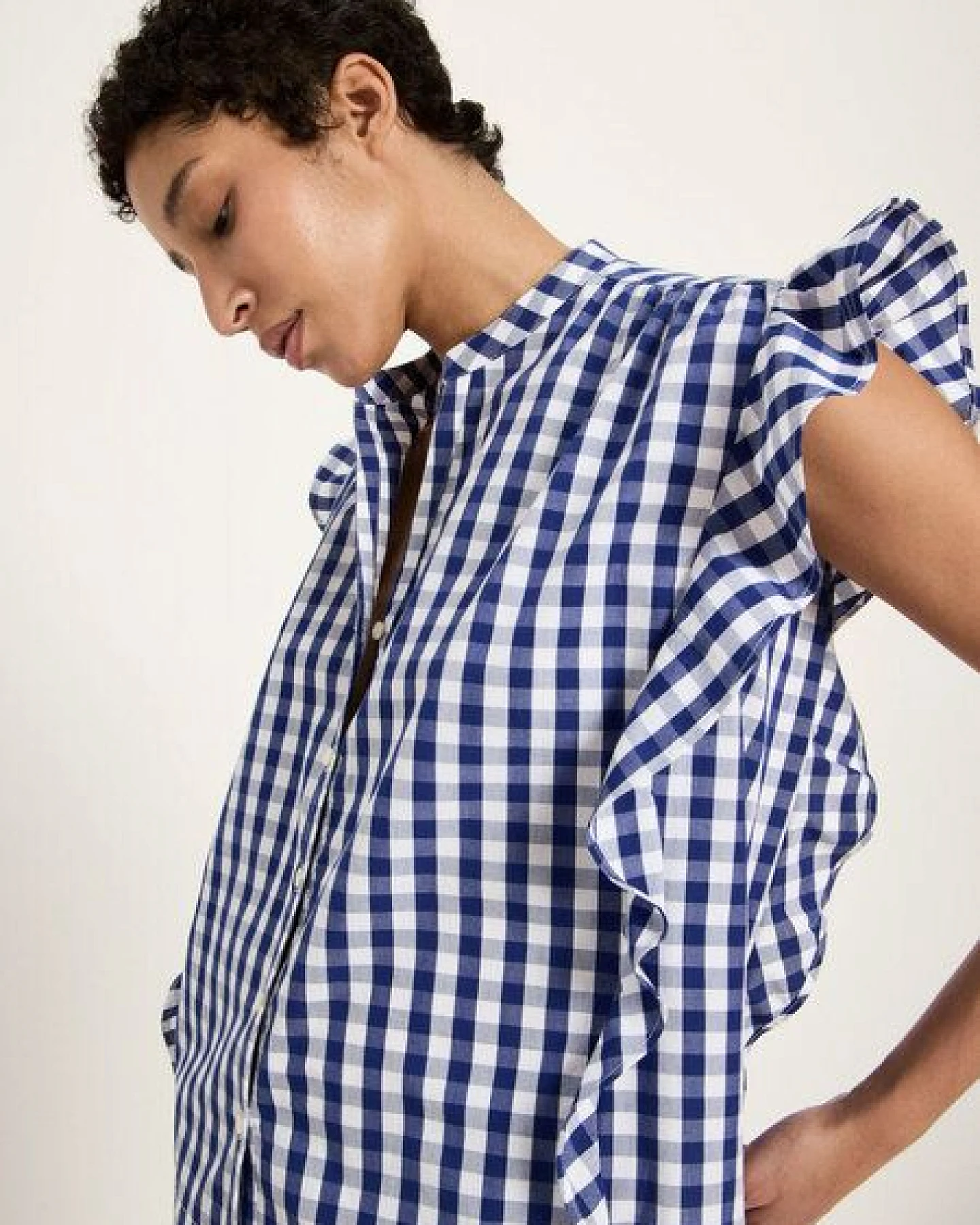 LANIUS Vichy-Karo Bluse (GOTS) aus Bio-Baumwolle – Ansicht 3