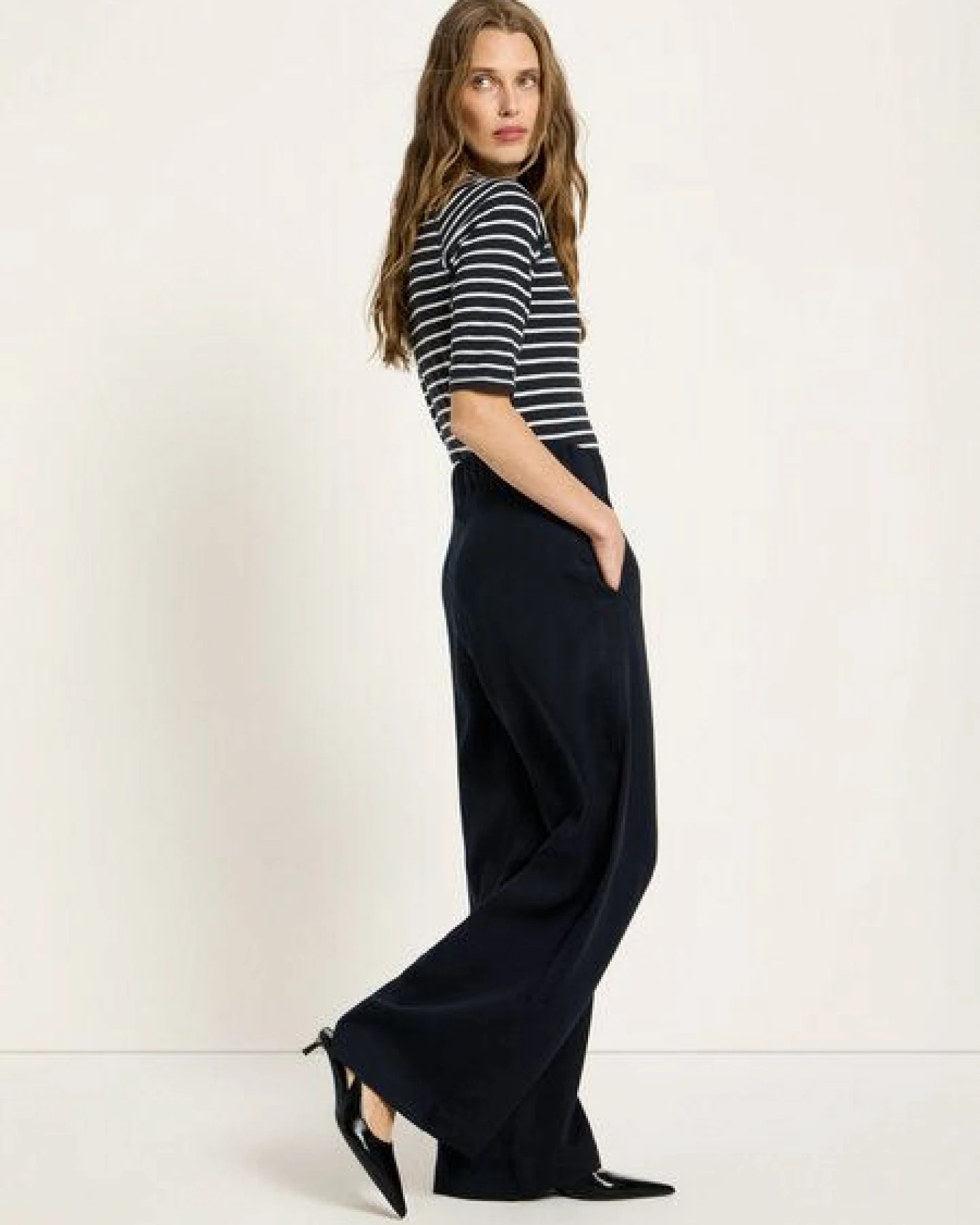 LANIUS Hose mit weitem Bein aus TENCEL – Ansicht 2